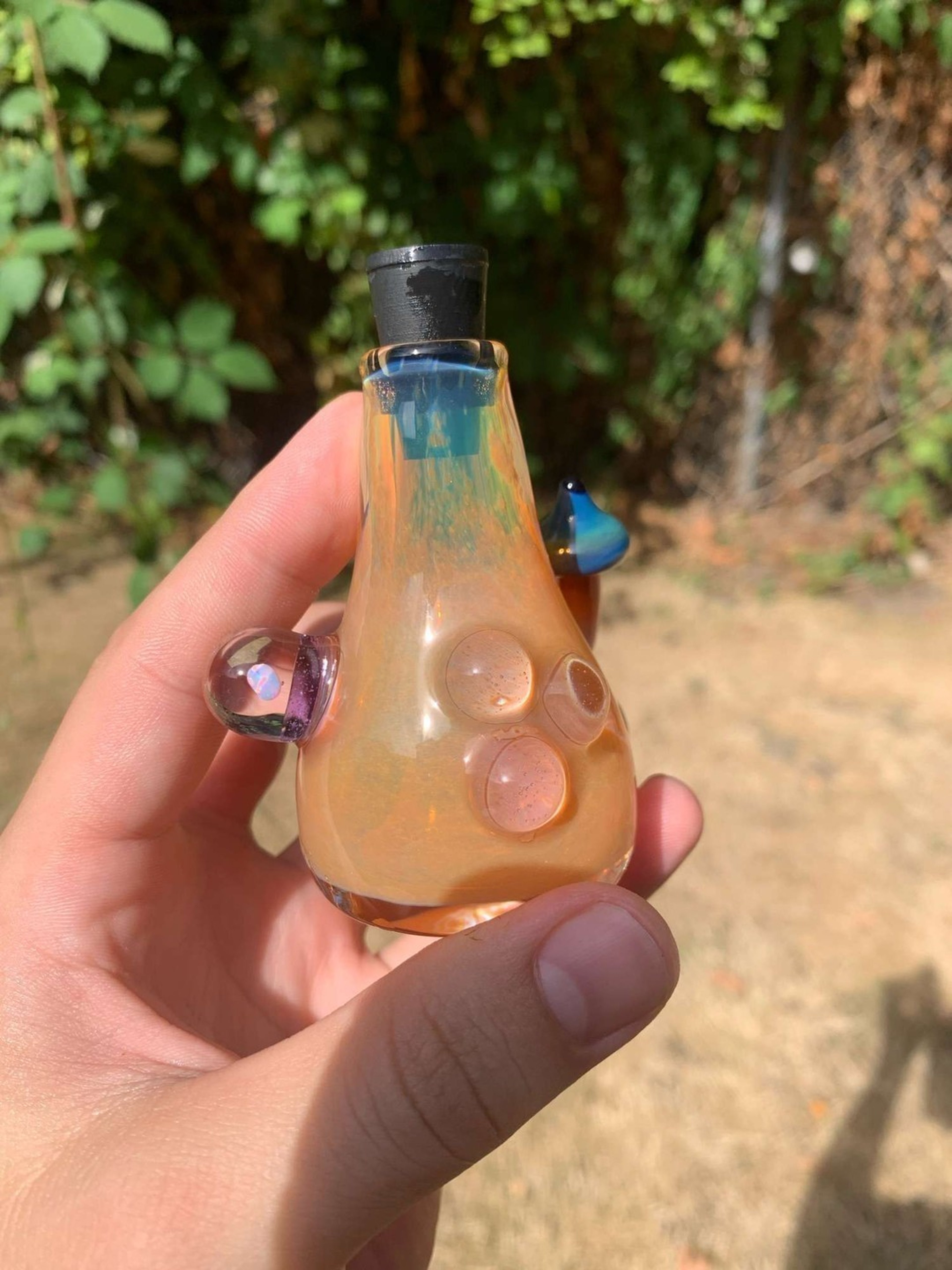 Isopropyl Glass Mushroom Opal Jar/w silicone cork image 0