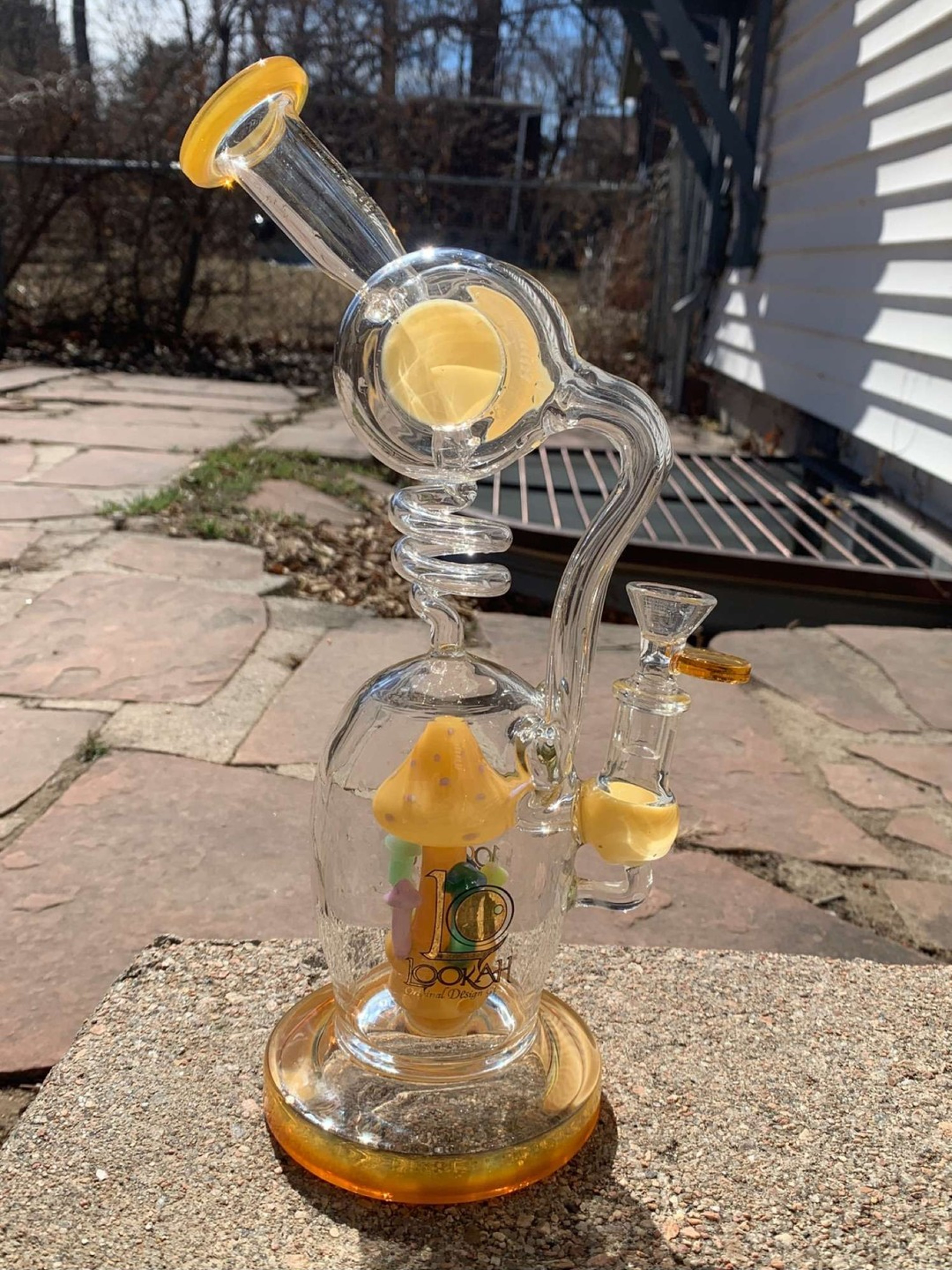 Preview pic of 12” LOOKAH Mushroom Valley Glass Pipe
