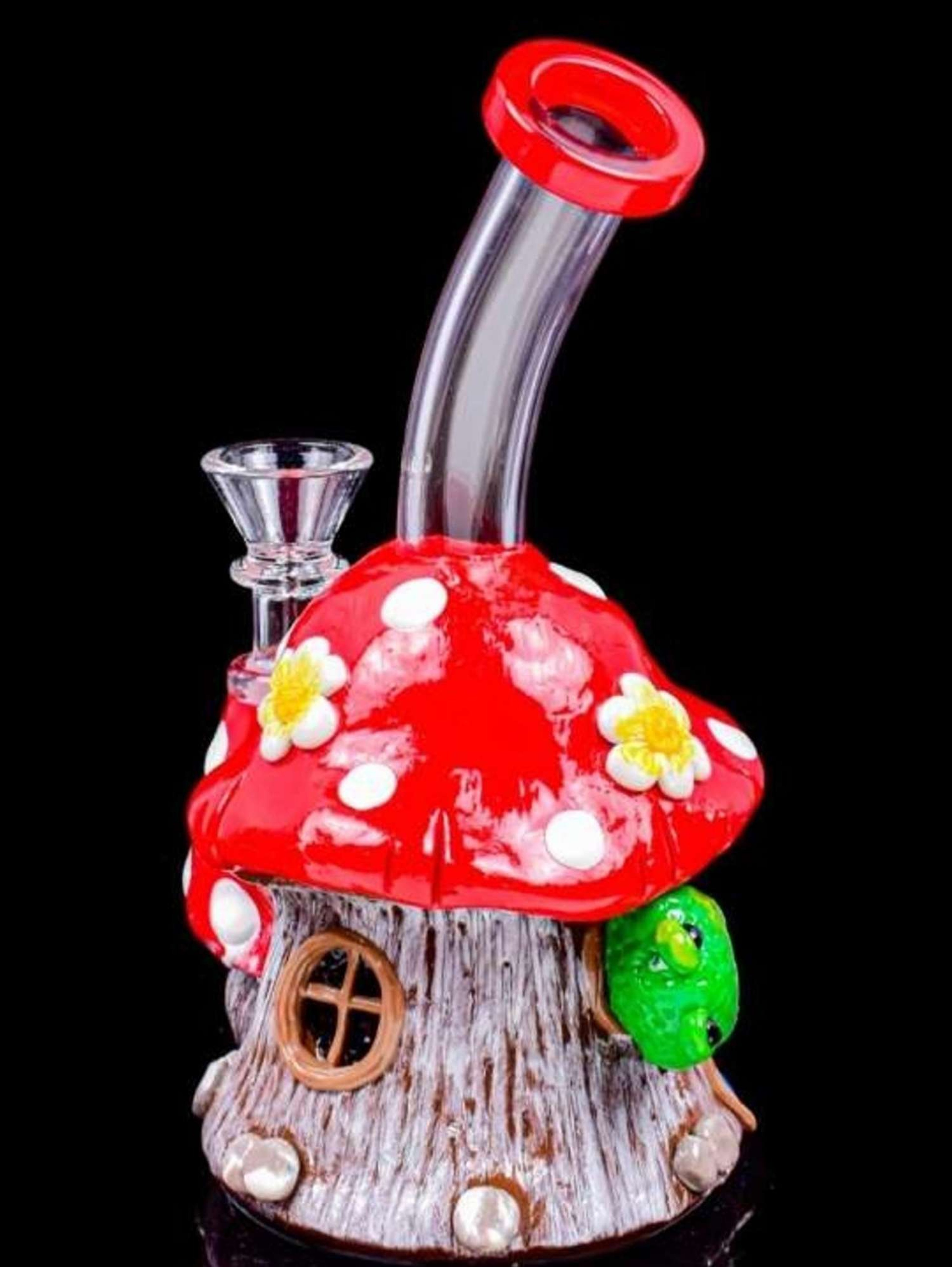 Mushroom Treehouse Glass Ceramic Bong Rig image 0
