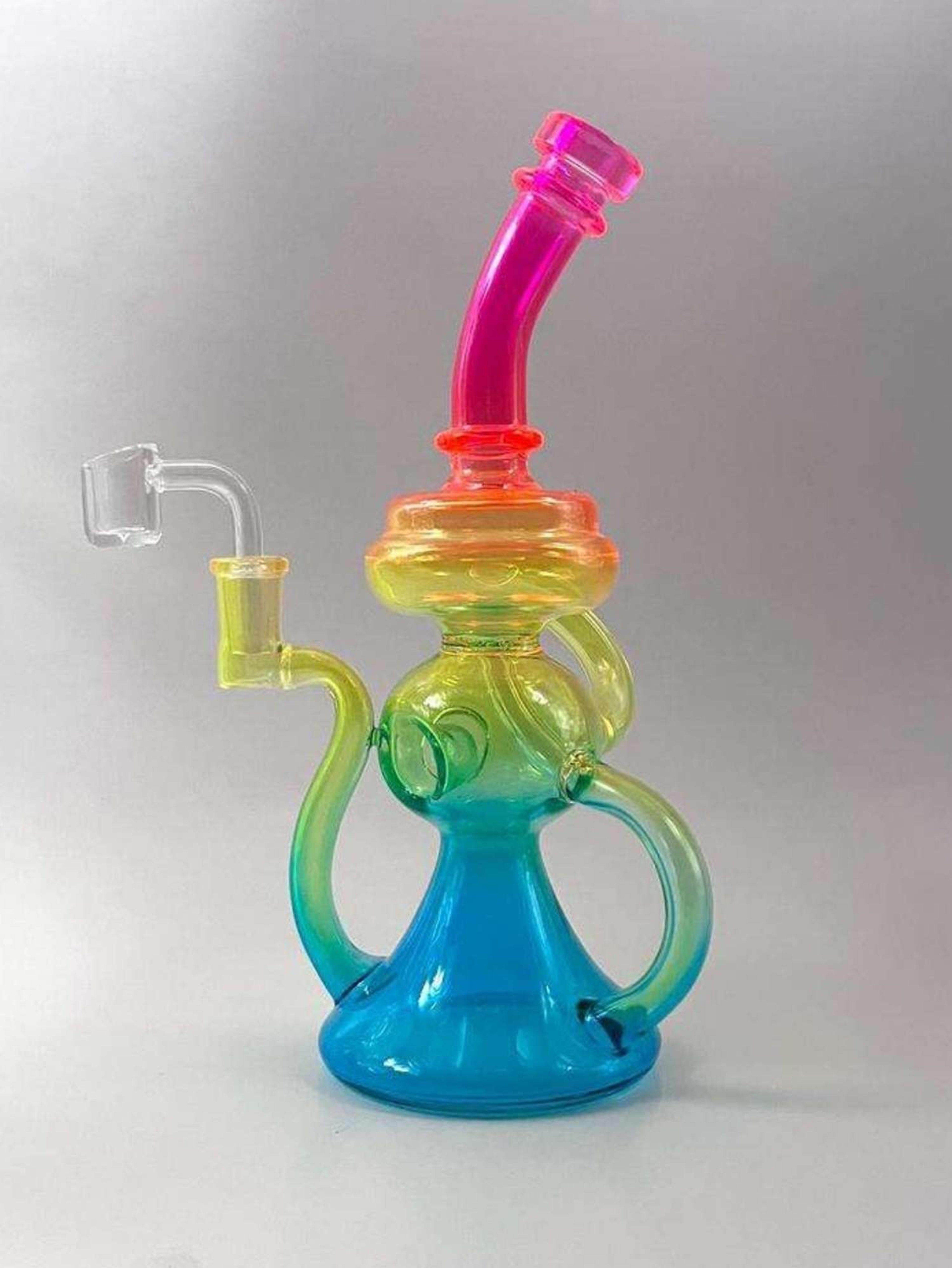 Preview pic of 10"Recycler Bong Rig Rainbow