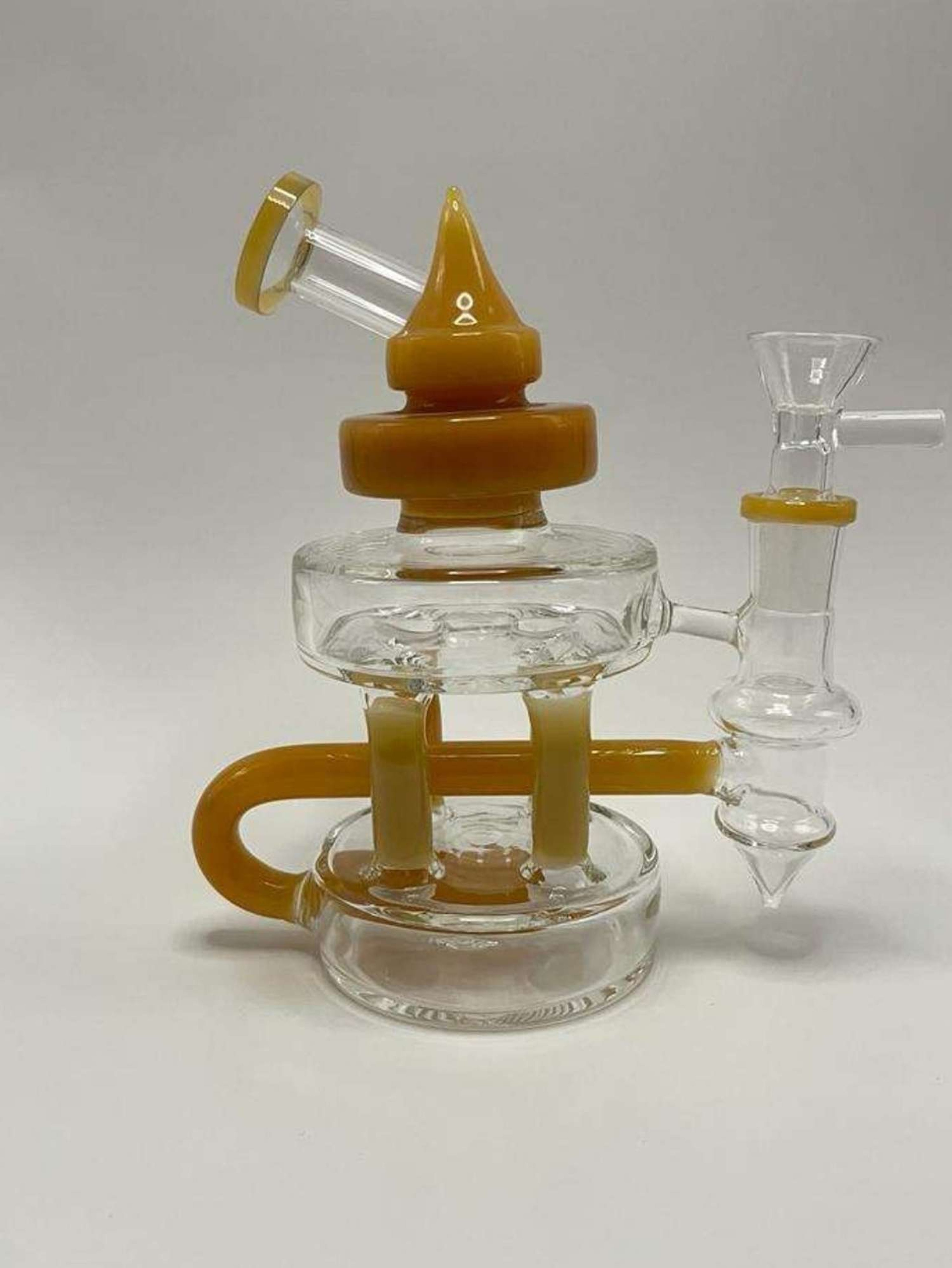 6" Inline Glass Recycler Bong Rig image 0