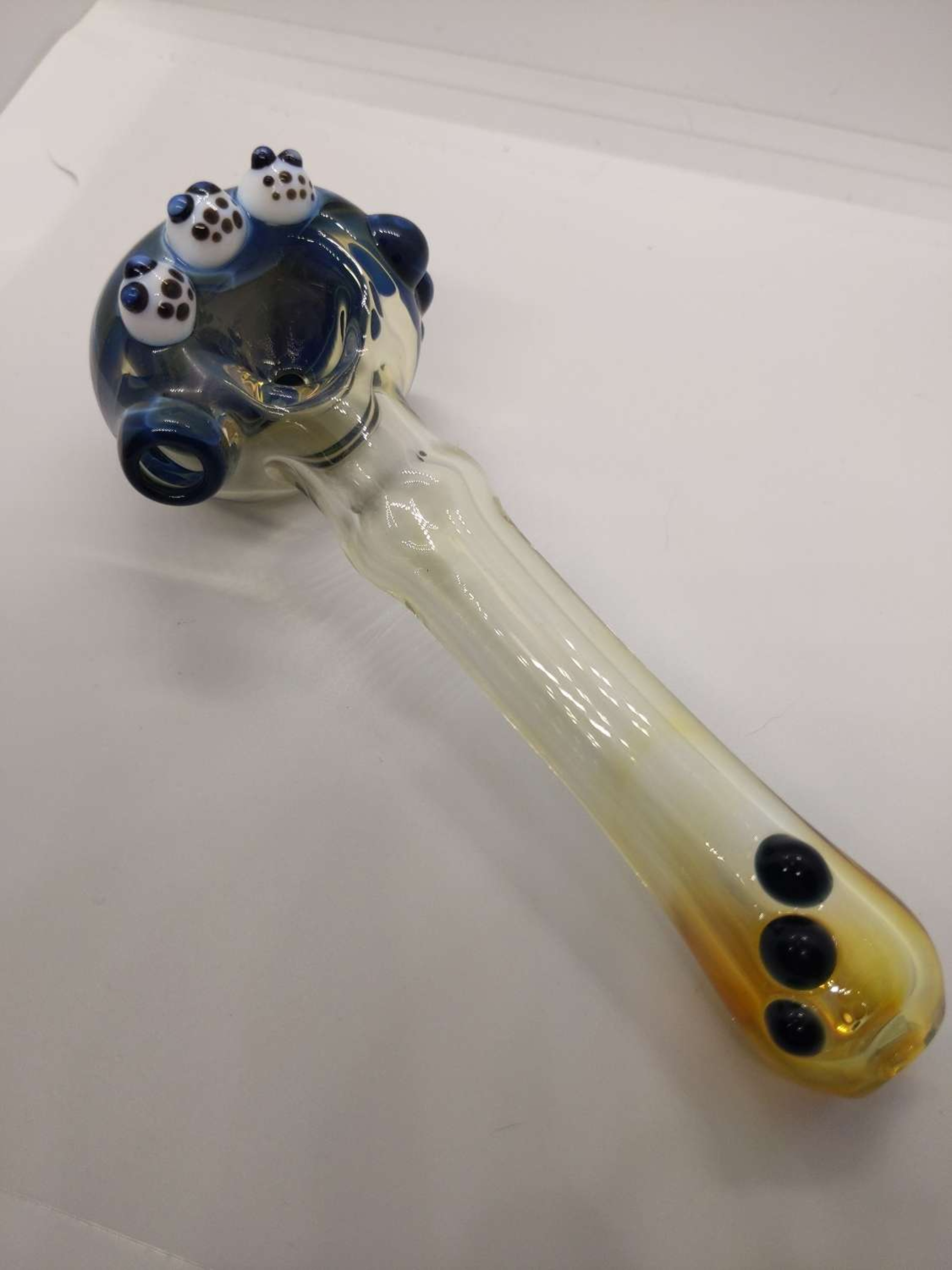 Triple Skull Spoon Pipe - Hand Blown image 0
