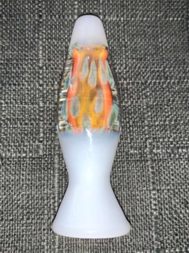 Preview pic of Fumed Lava Lamp Chillum (White)