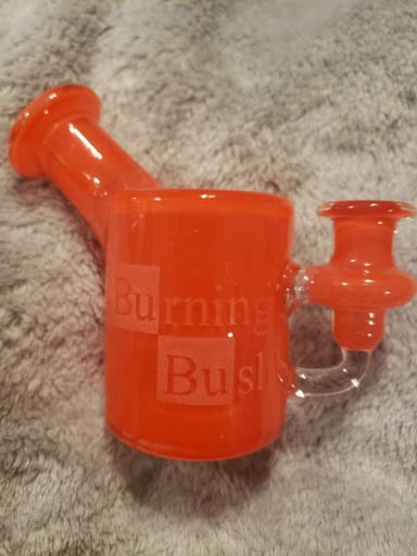 Preview pic of Fire Orange BURNING BUSH Mini Can Gil Perc US made by Stellar Glass