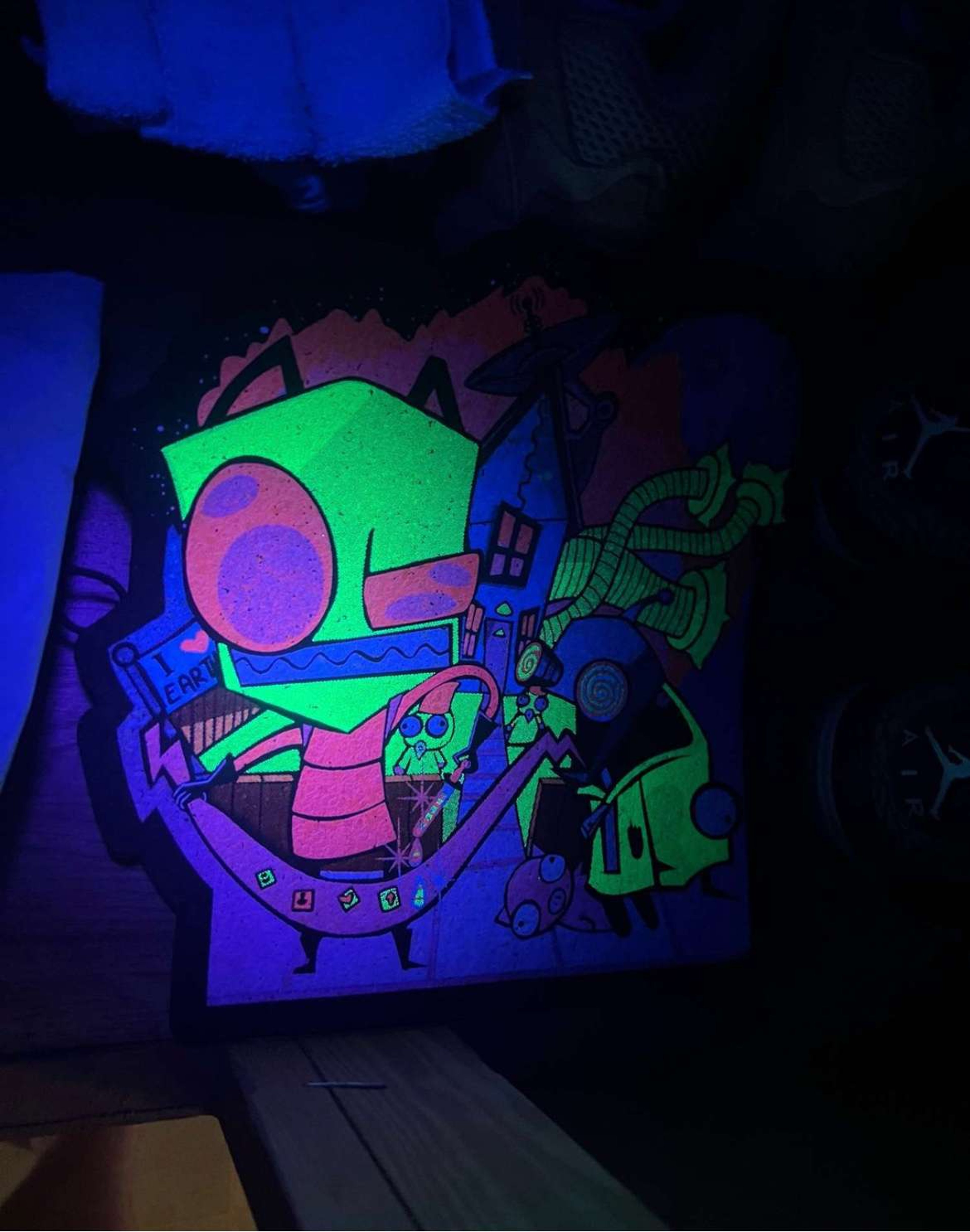 Preview pic of Retro Sloth Invader Zim UV moodmat 