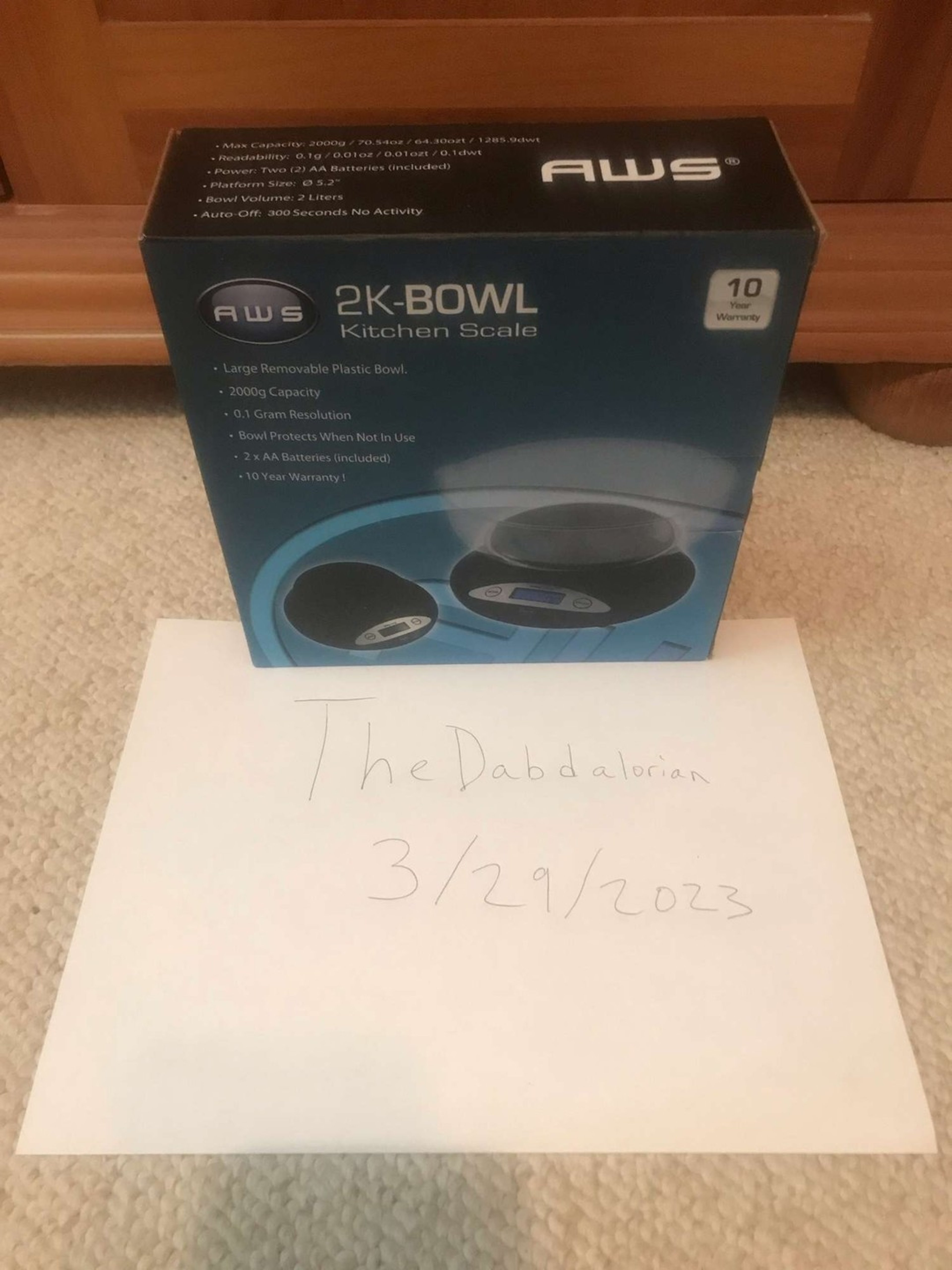 Preview pic of Sealed AWS 2K Bowl Kitchen Scale 