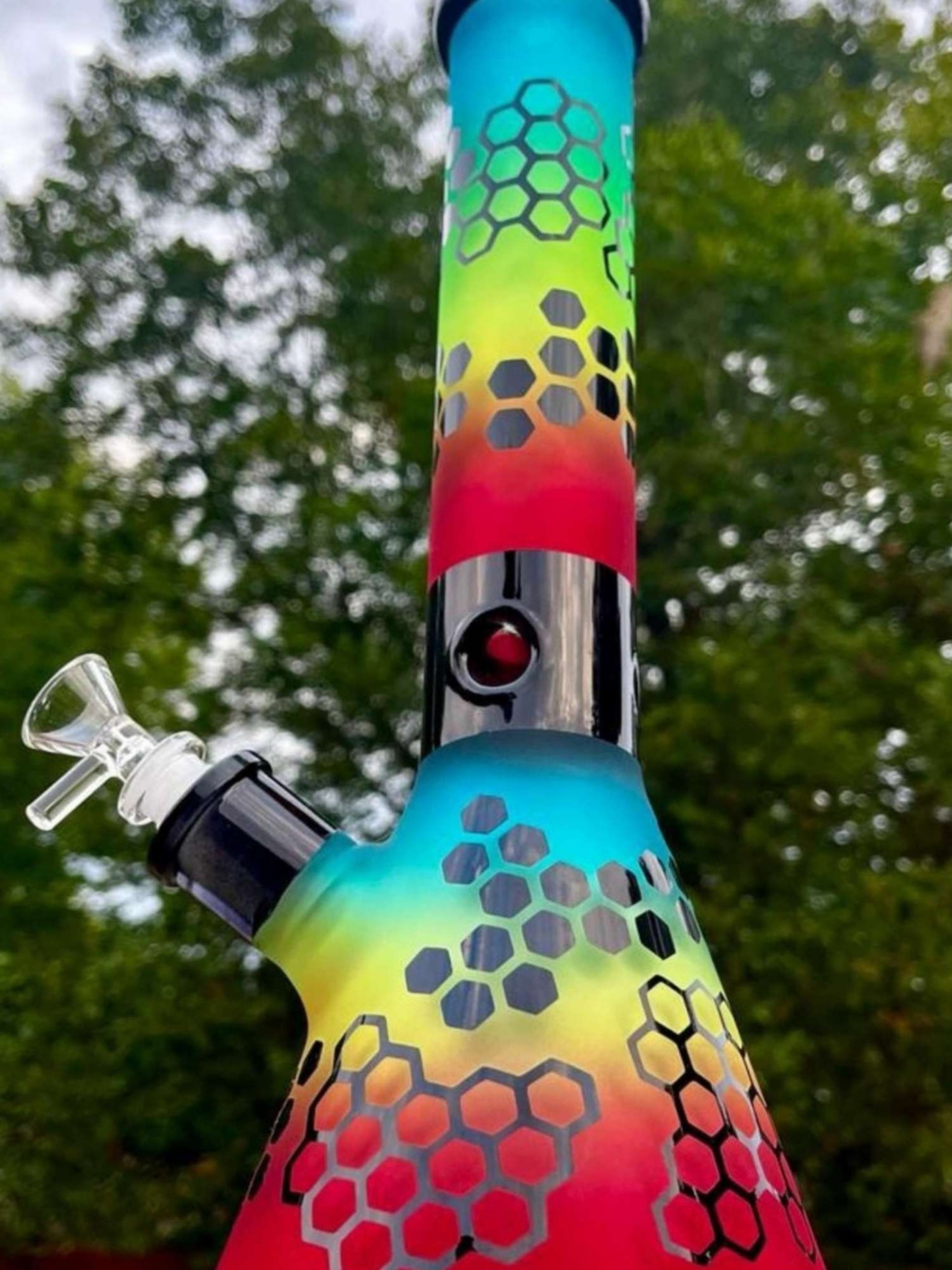 13" Honeycomb Glass Bong Rig image 0