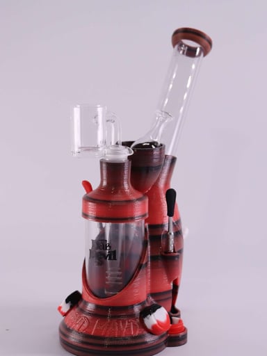 Preview pic of Kayd Mayd “Deb Devil” Dab Rig w\ Pulsar Quartz Banger & carb + more glass and dab tool