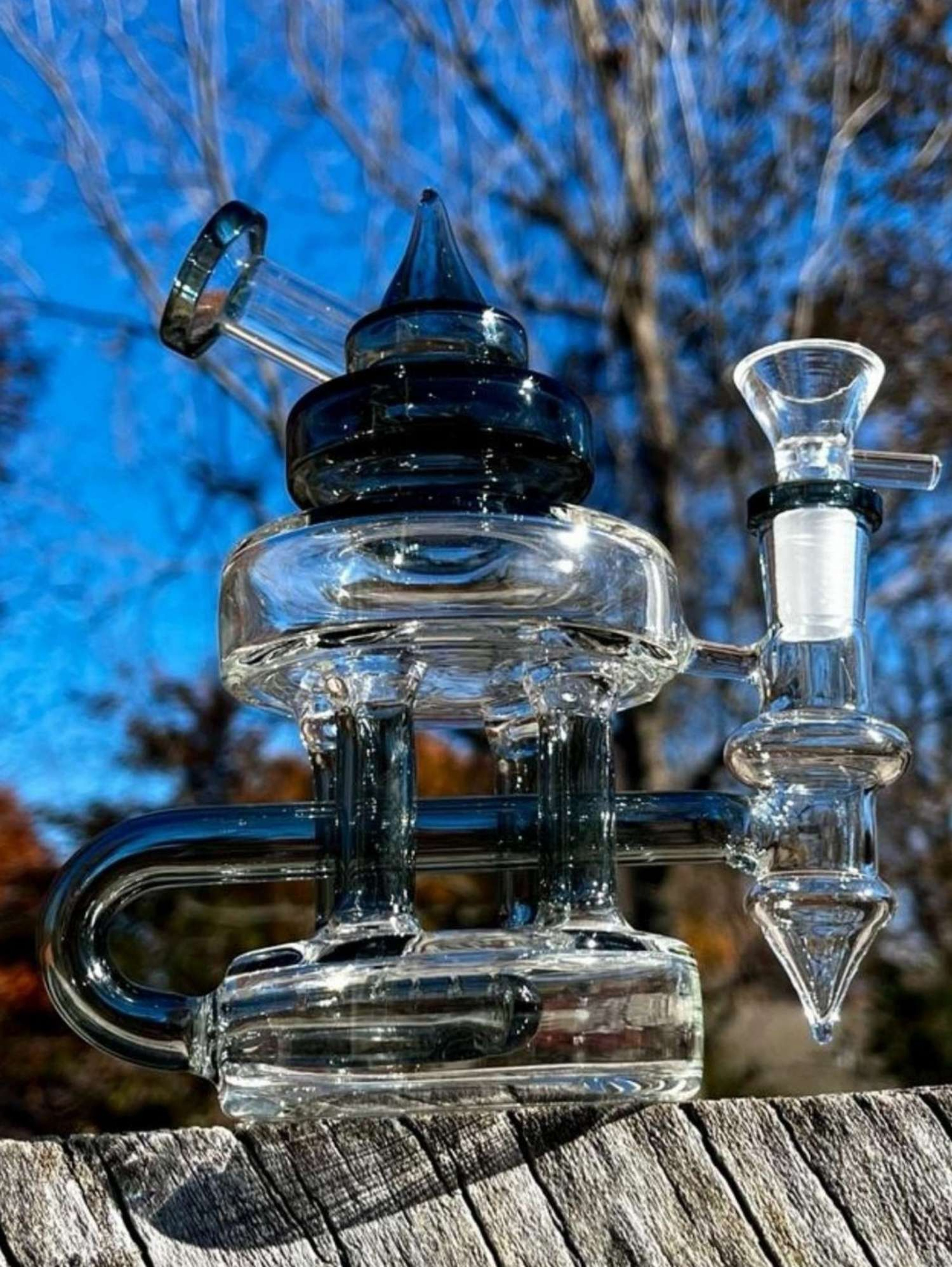 Preview pic of 6" Mini Glass Recycler Bong Rig