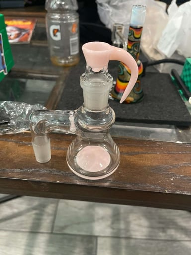 Preview pic of Whitetail Glass 18mm Pink Ashcatcher and 4-Hole Slide