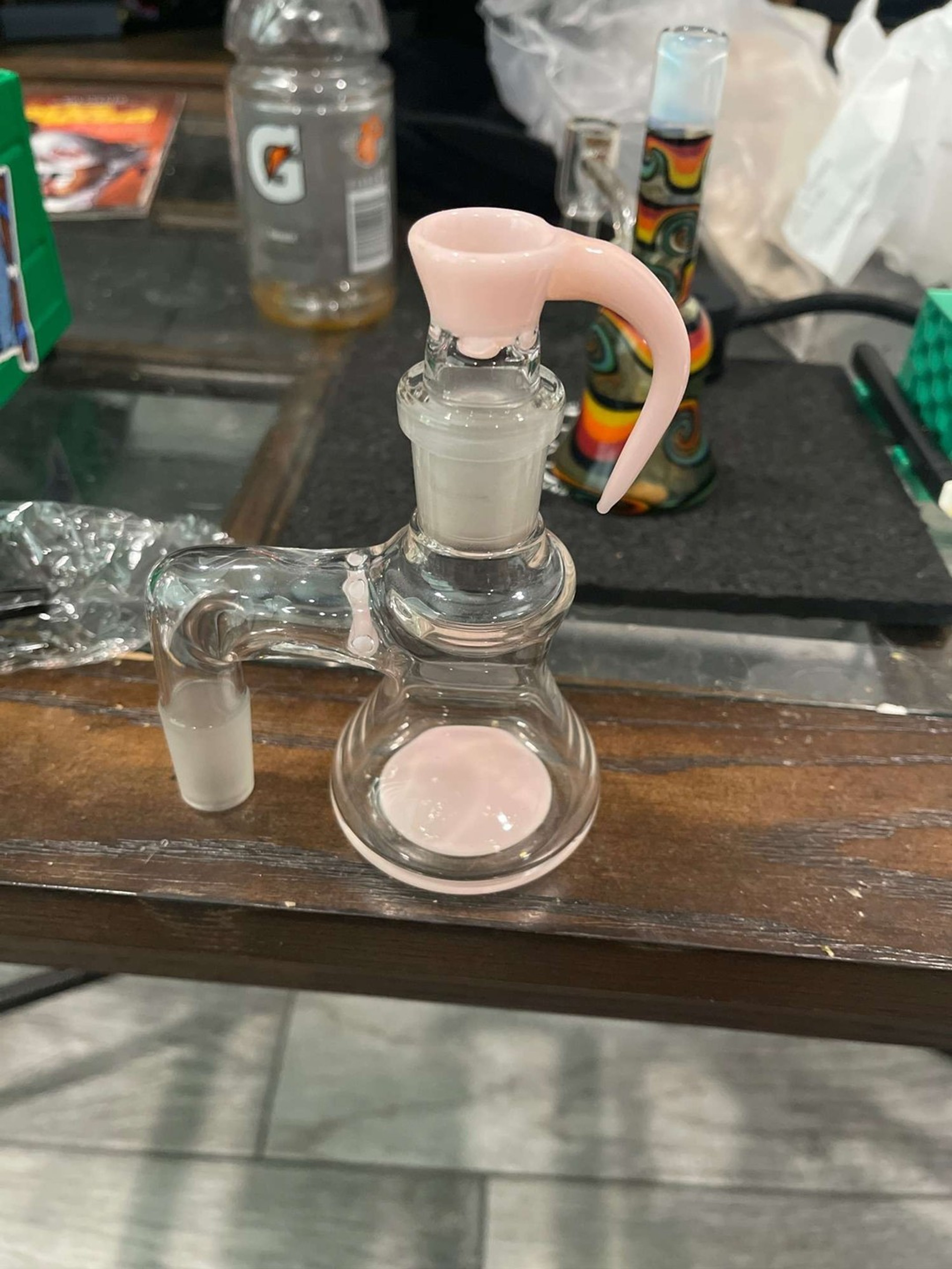 Preview pic of Whitetail Glass 18mm Pink Ashcatcher and 4-Hole Slide