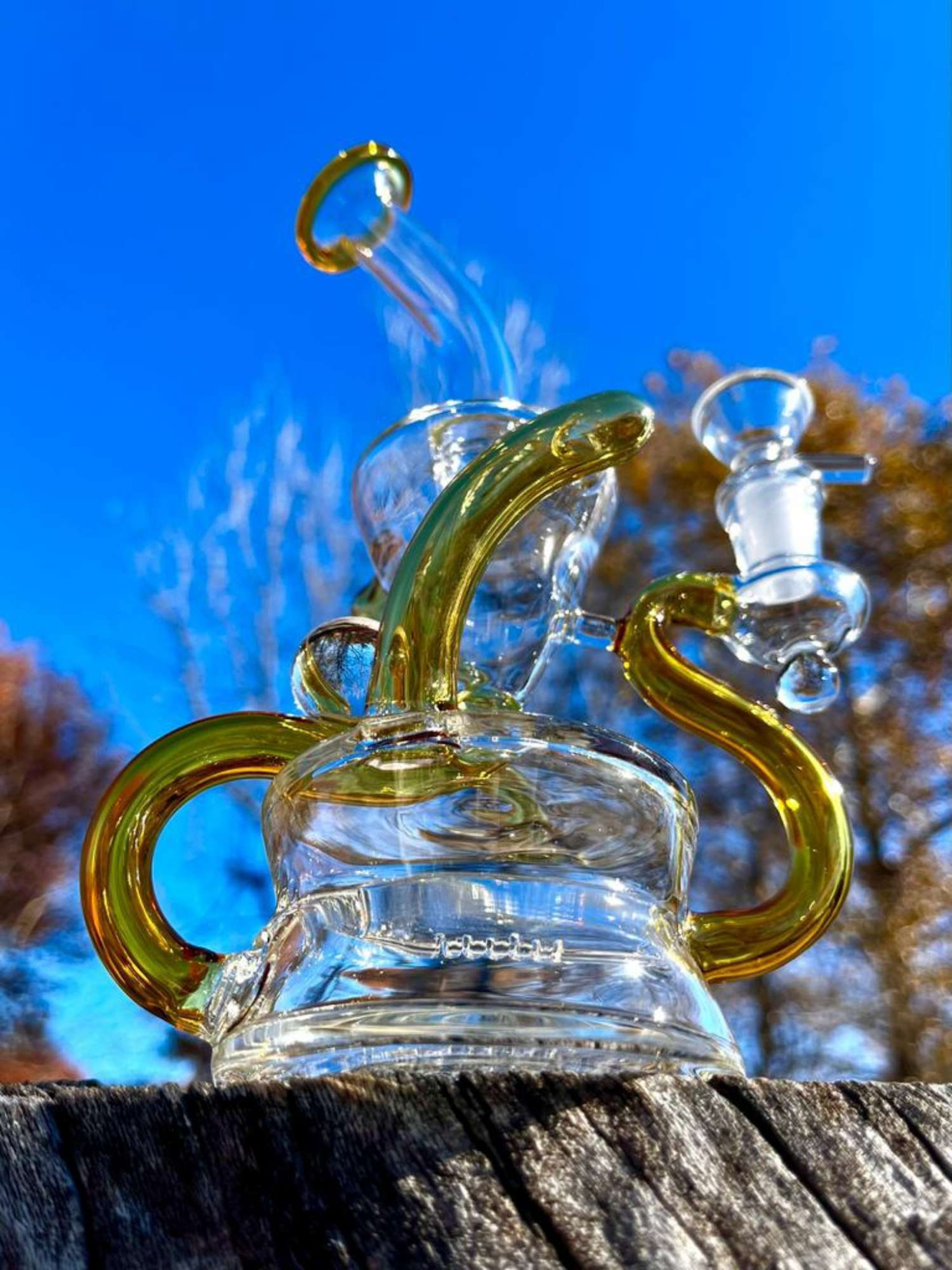 Preview pic of 8" Glass Recycler Bong Rig 