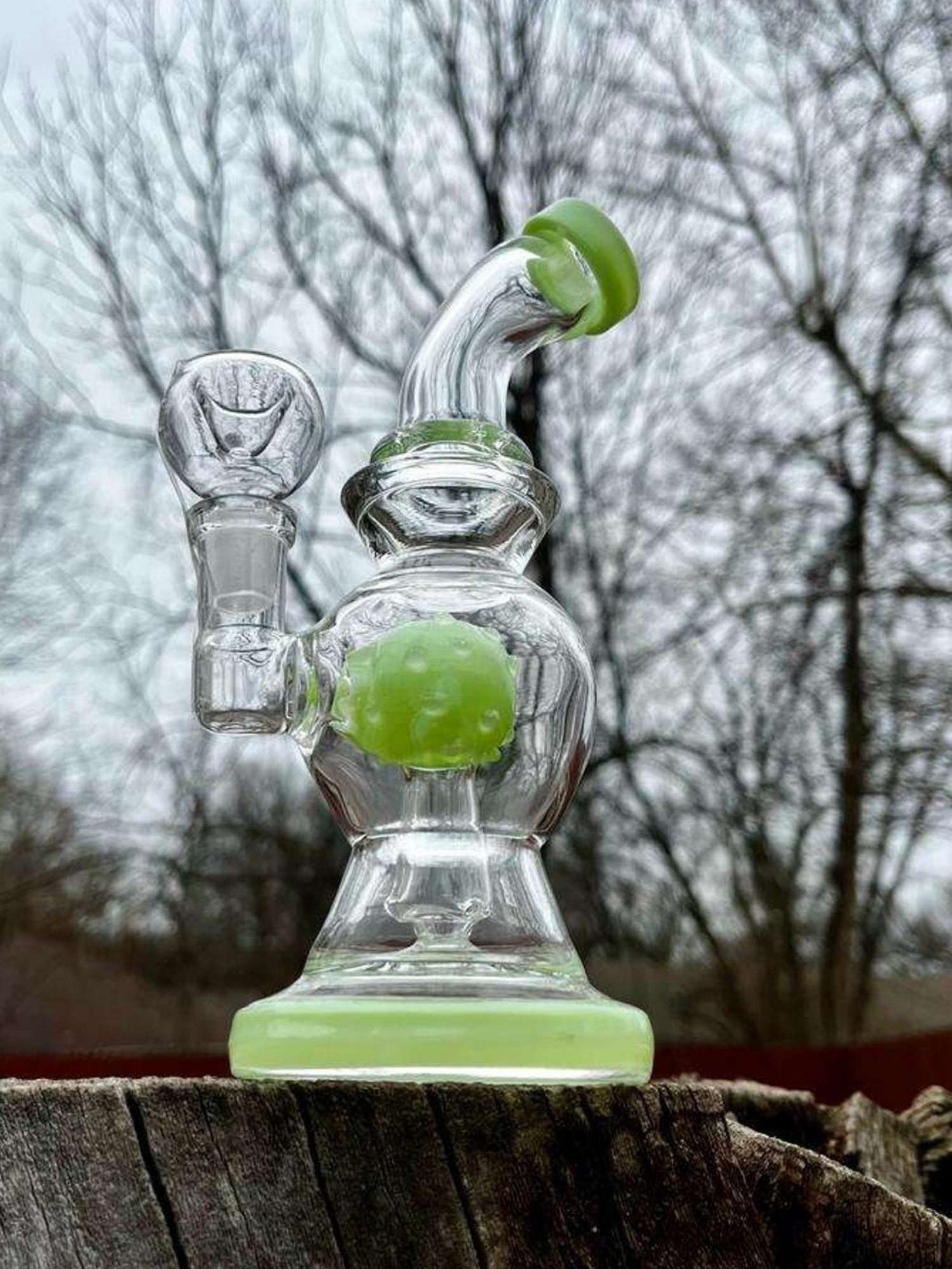 7" Spike Ball Glass Bong Rig image 0