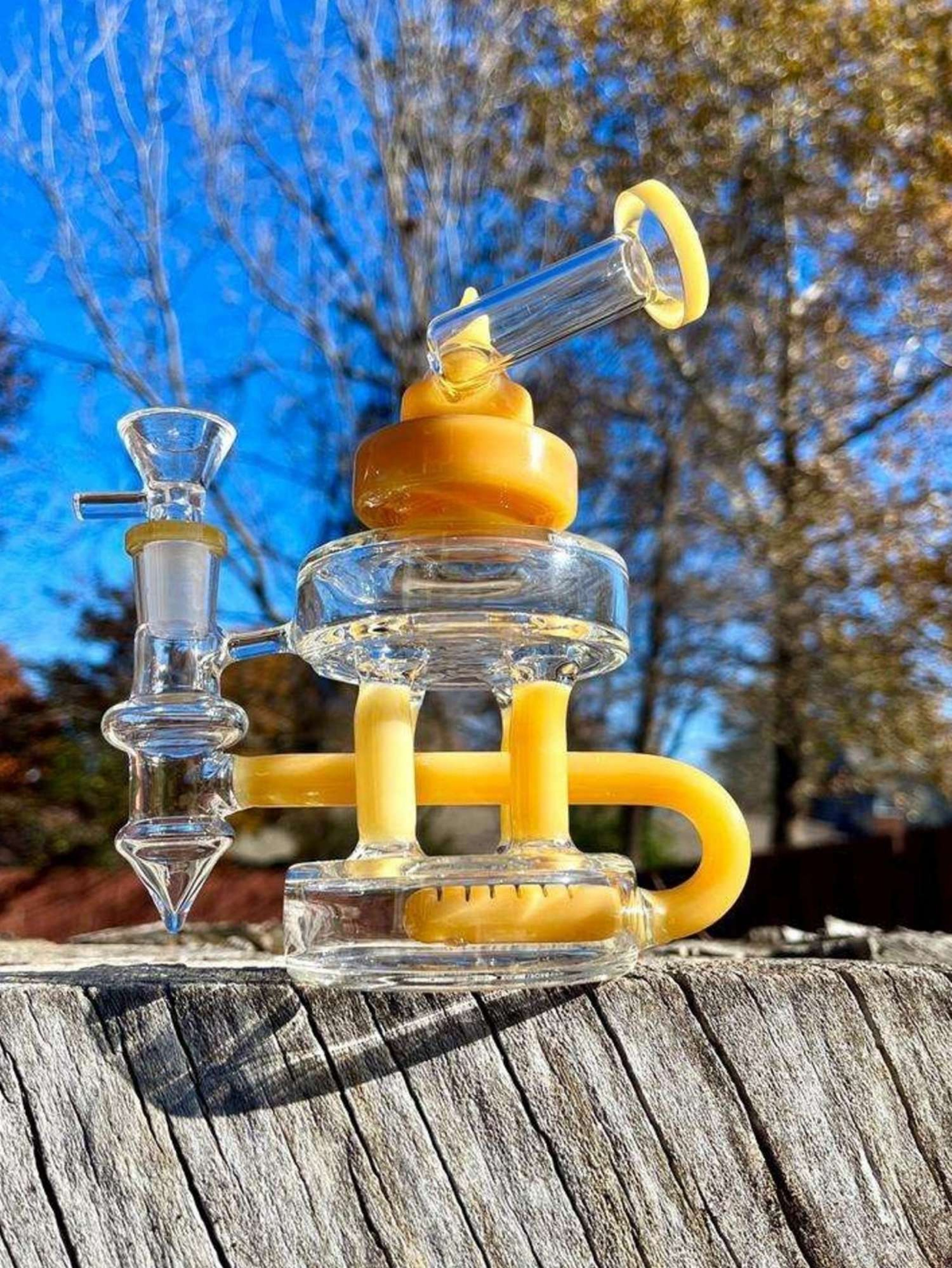 6" Mini Glass Recycler Bong Rig image 0