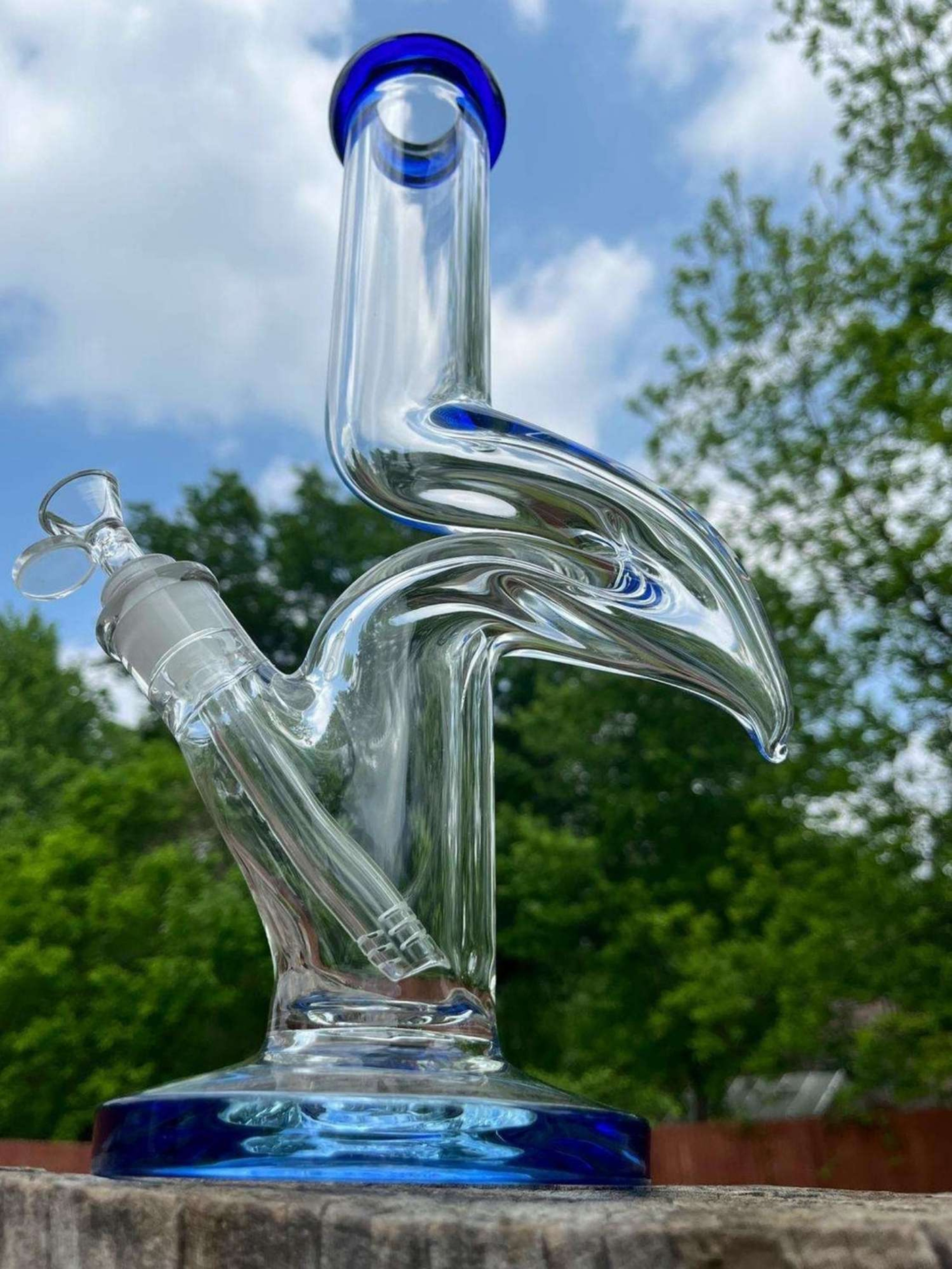 14" Heavy Thick Glass Zong Bong Rig image 0