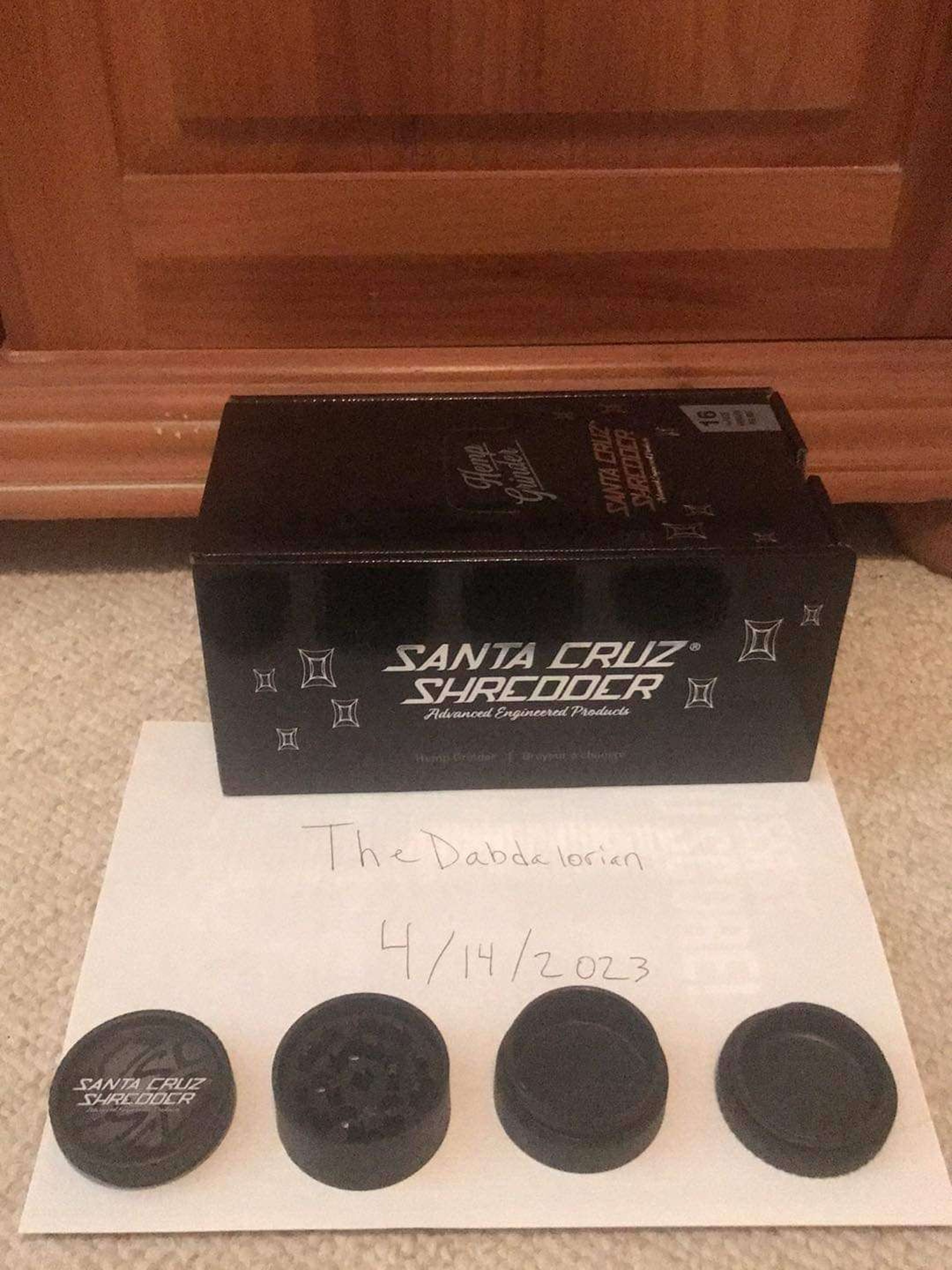 Preview pic of Brand New Santa Cruz Shredder Hemp 4pc Grinder - Black