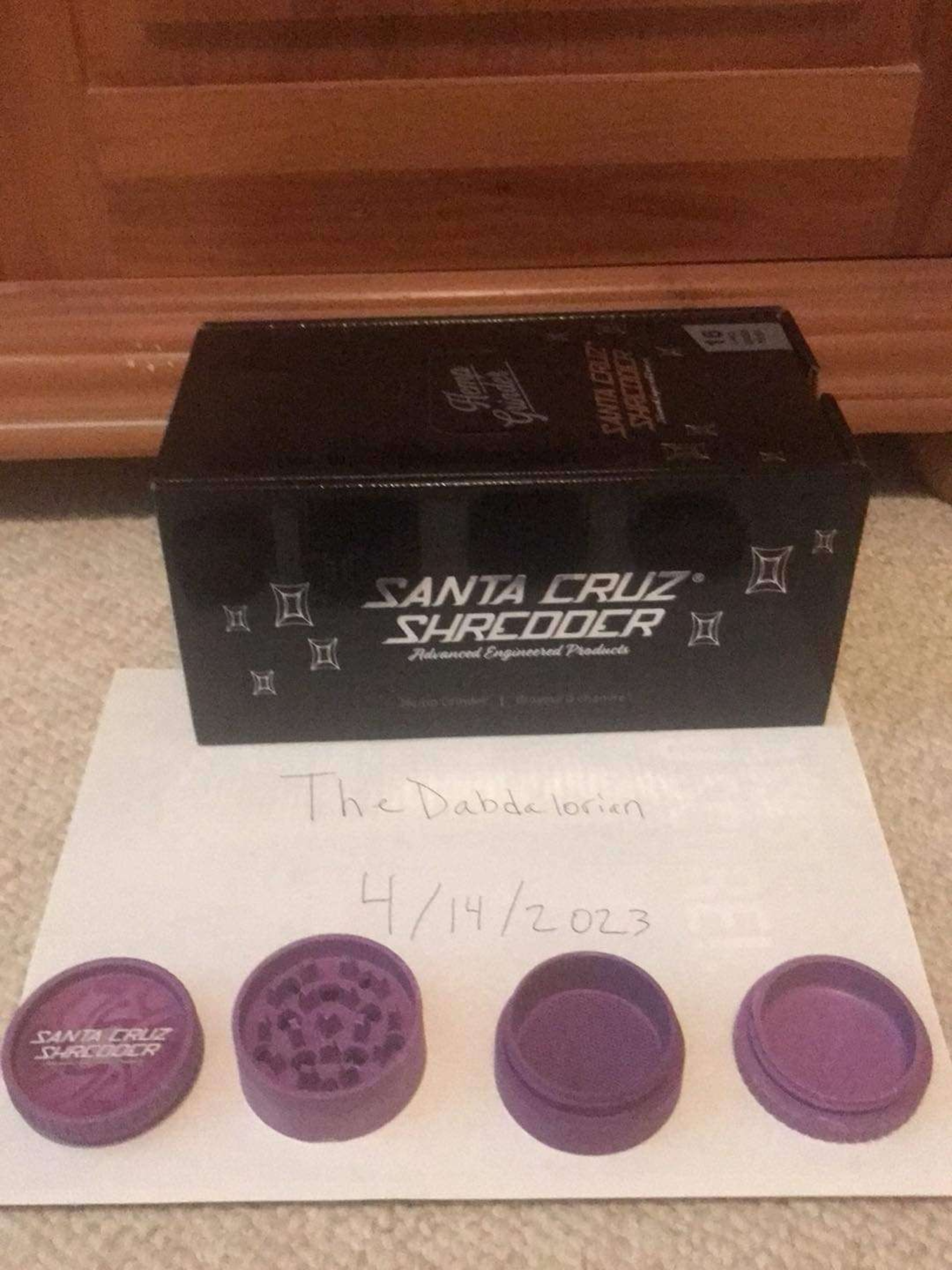 Preview pic of Brand New Santa Cruz Shredder Hemp 4pc Grinder - Purple
