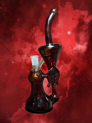 Preview pic of Red wine amber full set Recycler with mini bong
