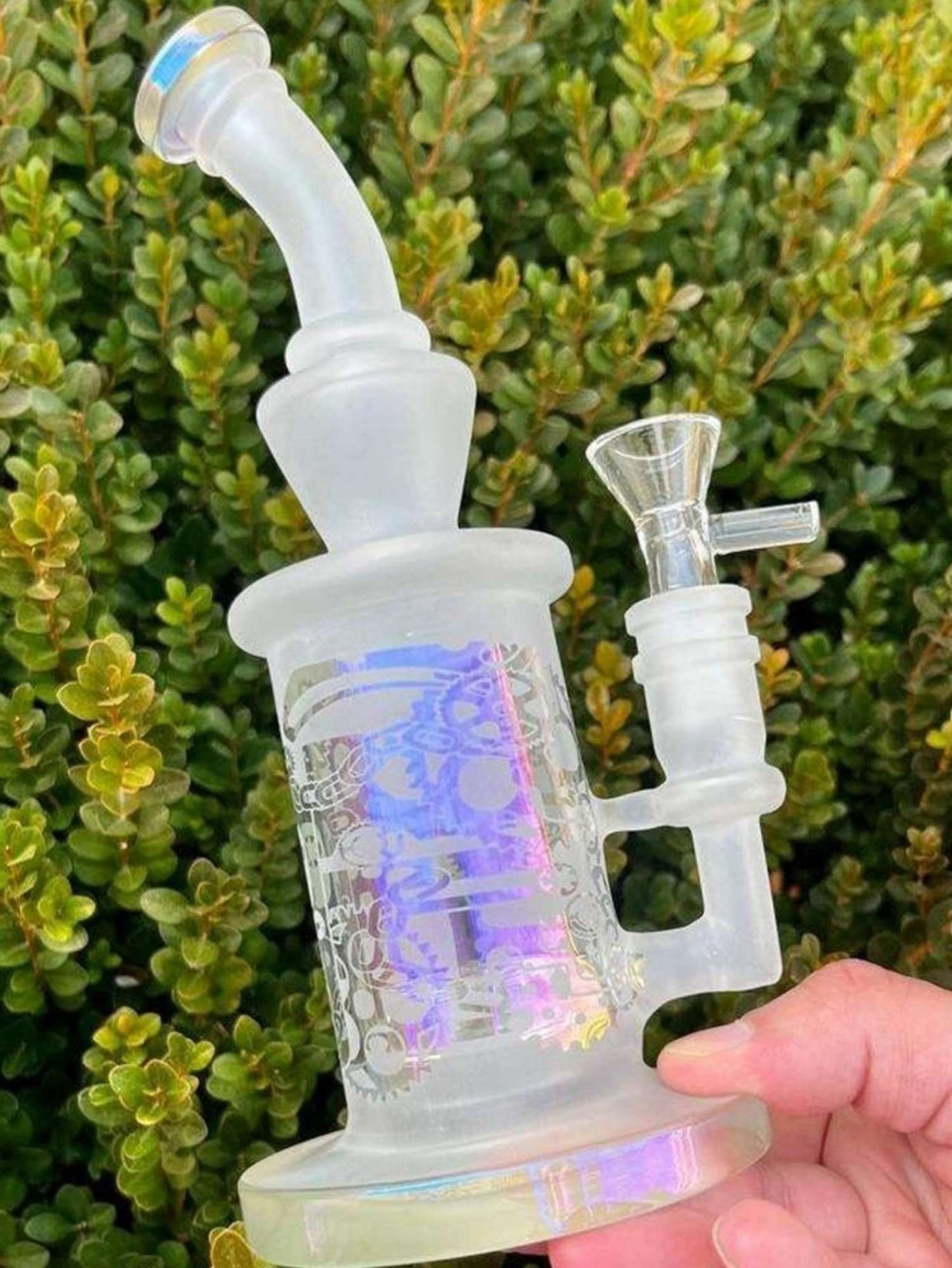 9" Electroplated Glass Bong Rig image 0