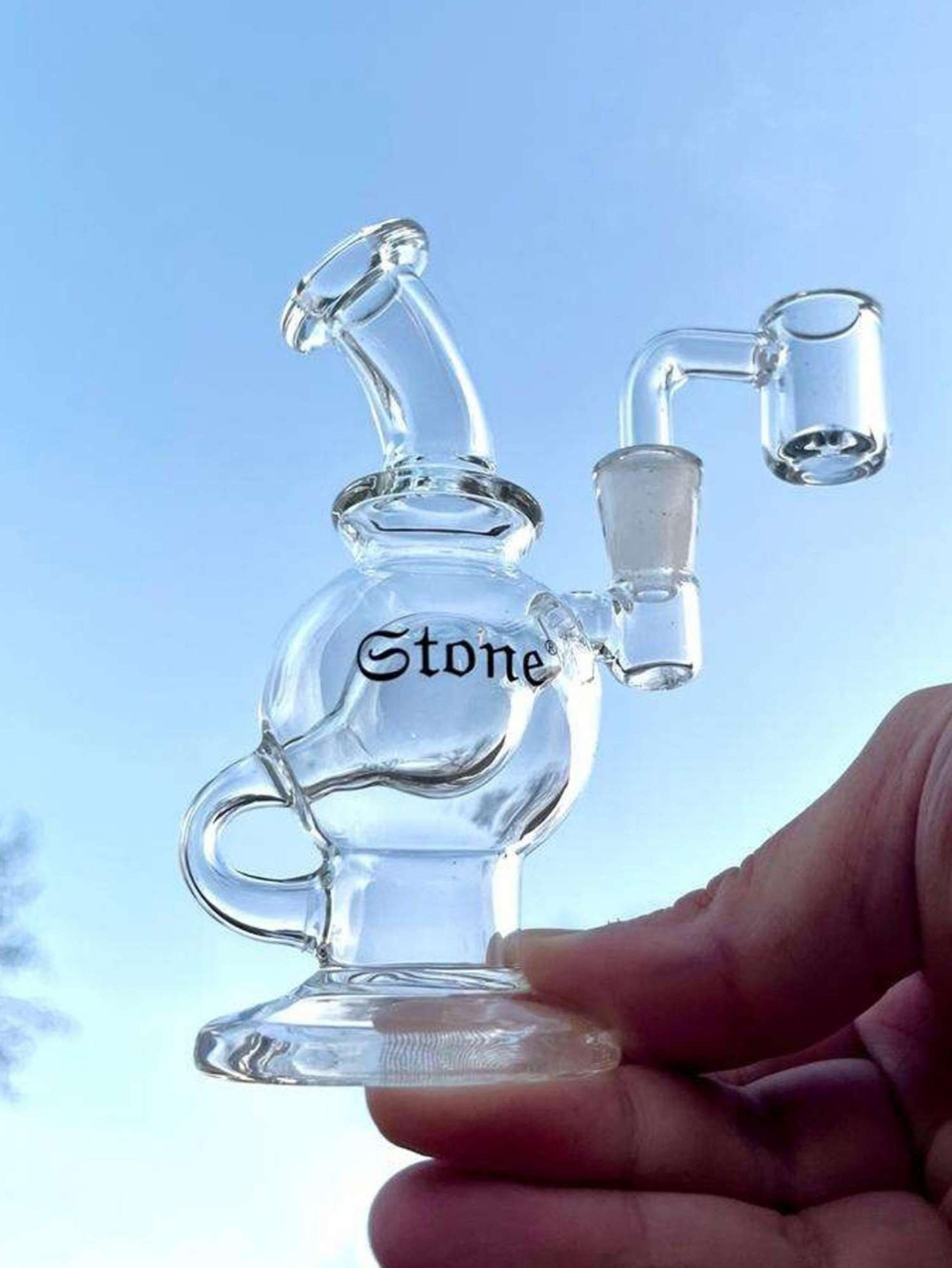 Preview pic of 4" Mini Glass Recycler Bong Rig