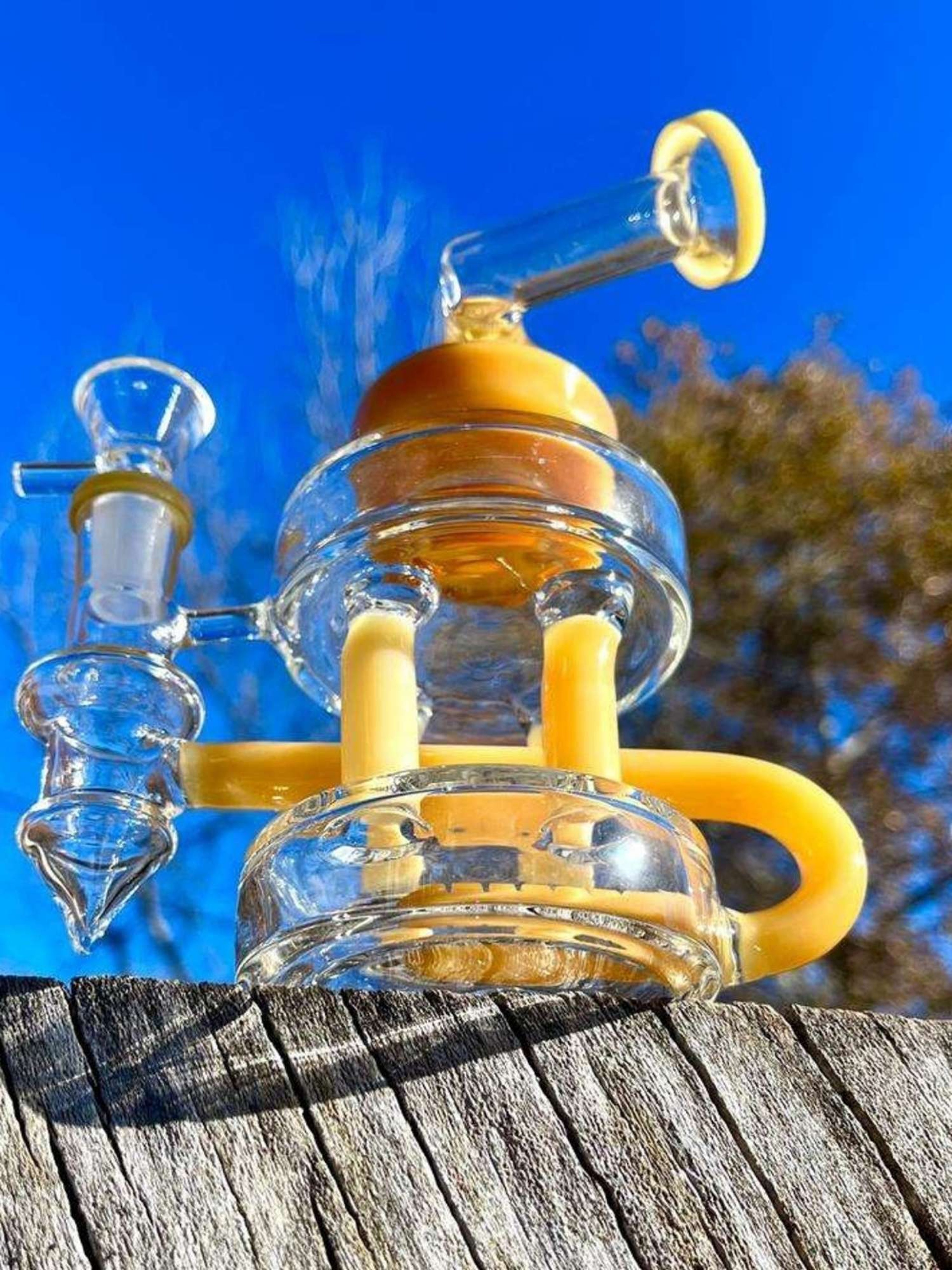6" Mini Glass Recycler Bong Rig image 0