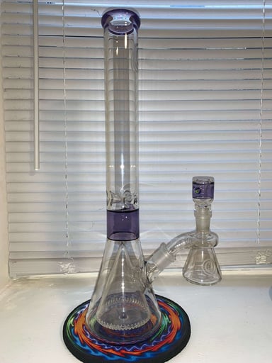 Preview pic of OJ Flame Collins Beaker- Purple Lollipop