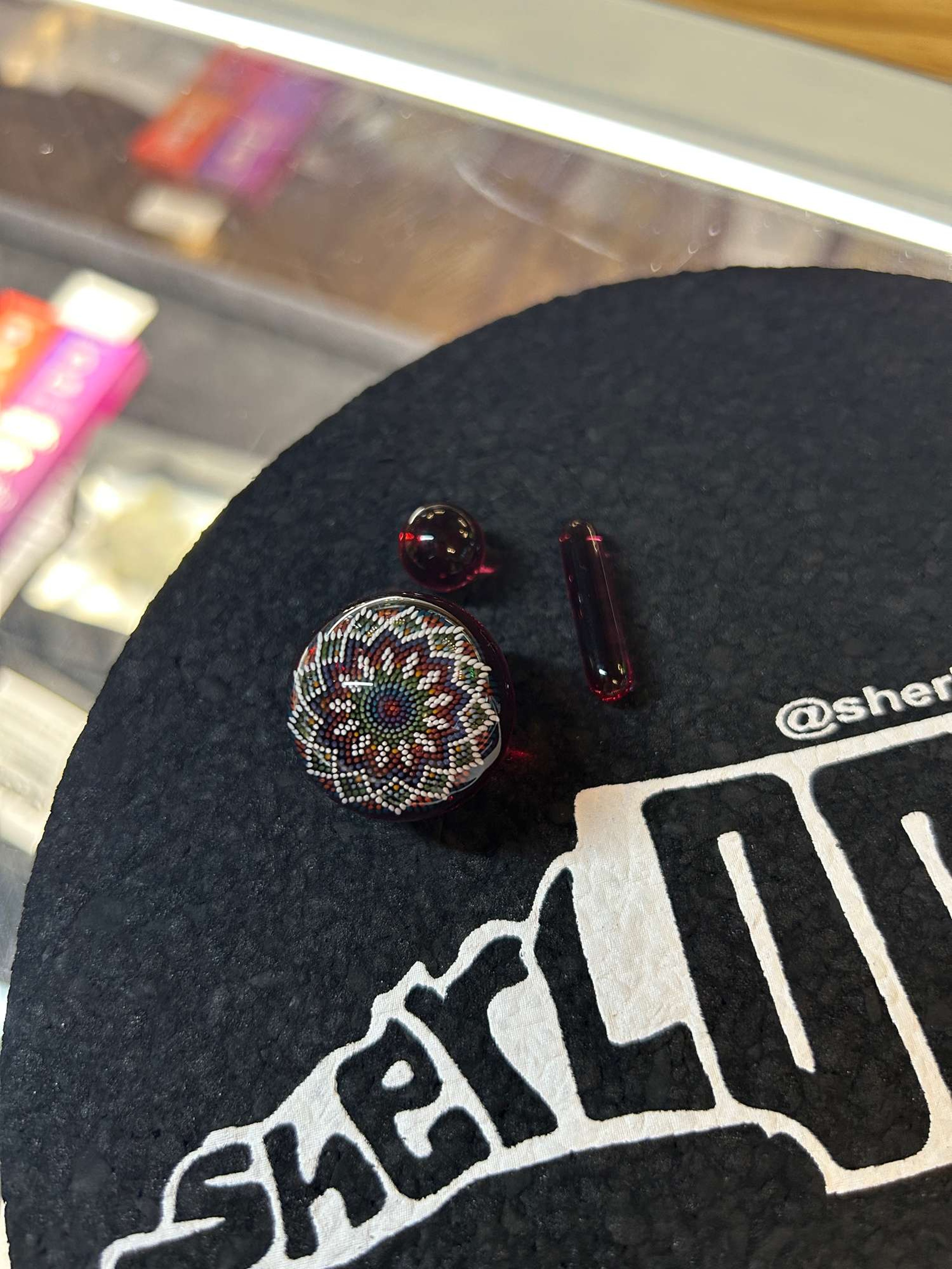 Preview pic of JH Glass Dotstack Slurper Set Red