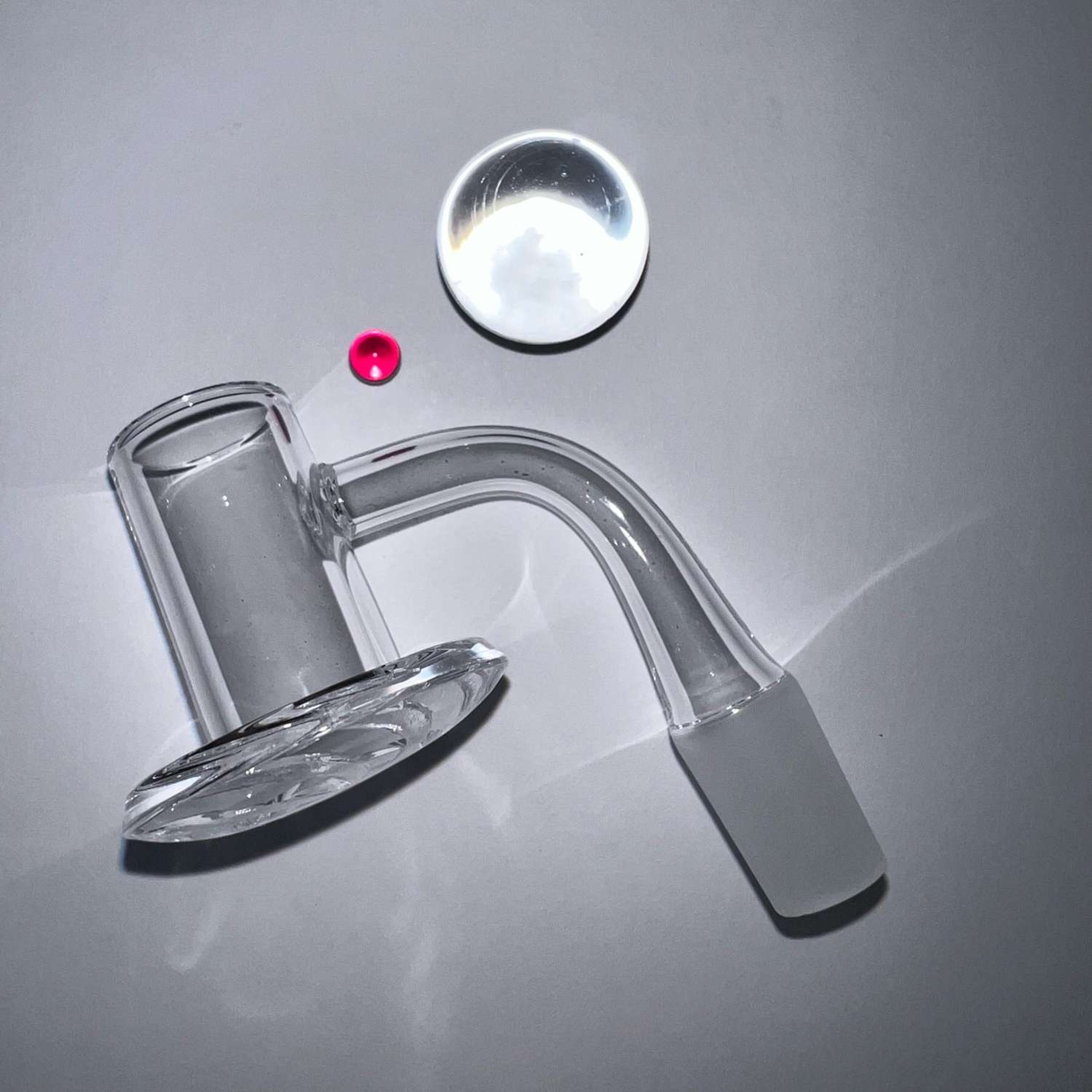 Preview pic of Quartz Terp Blender & Ruby Pearl w Clear Marble 14mm Male