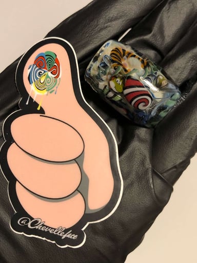 Preview pic of Chevelleface Glass Chaos Barrel Bead