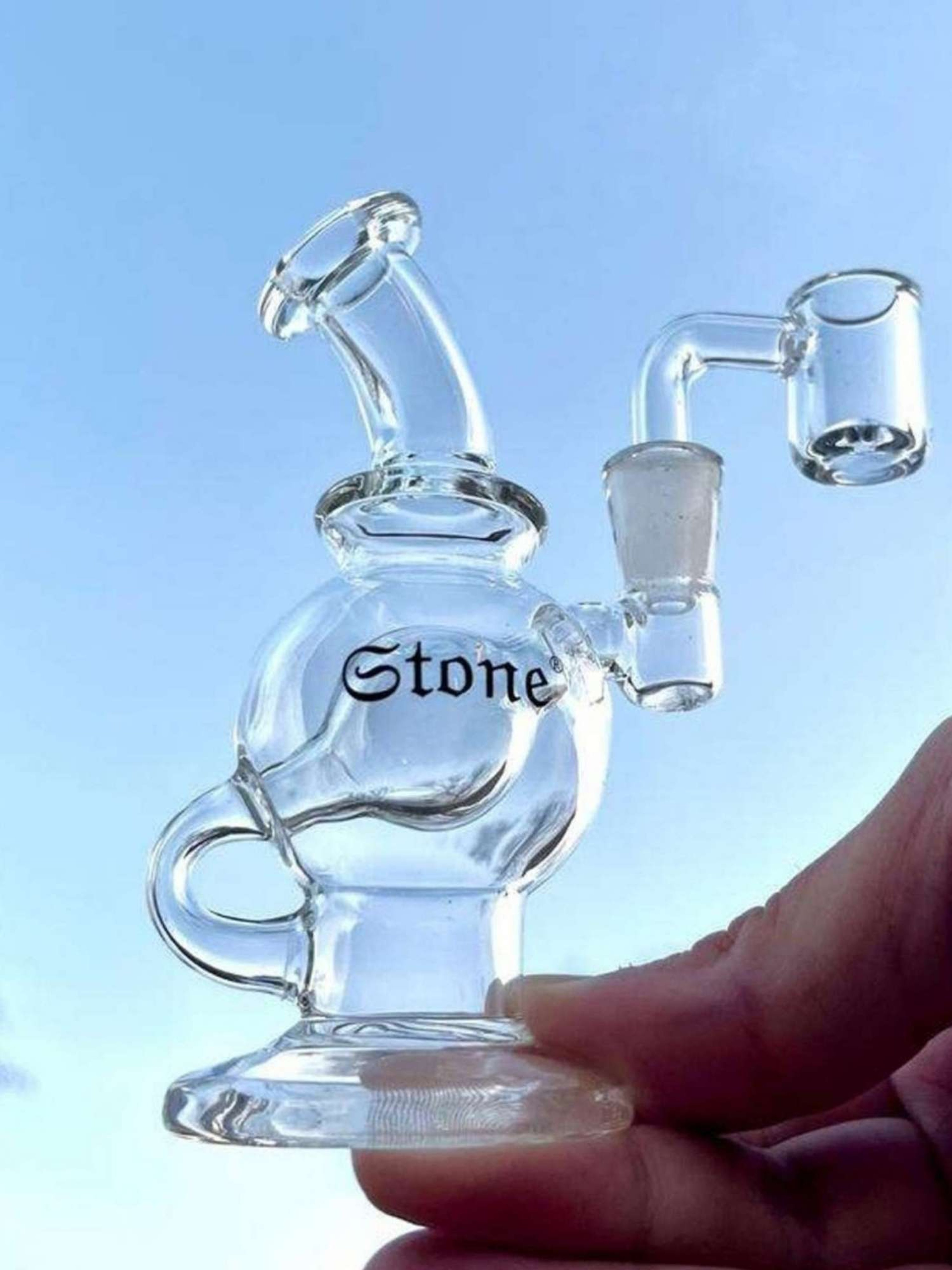 4" Mini Glass Recycler Bong Rig image 0