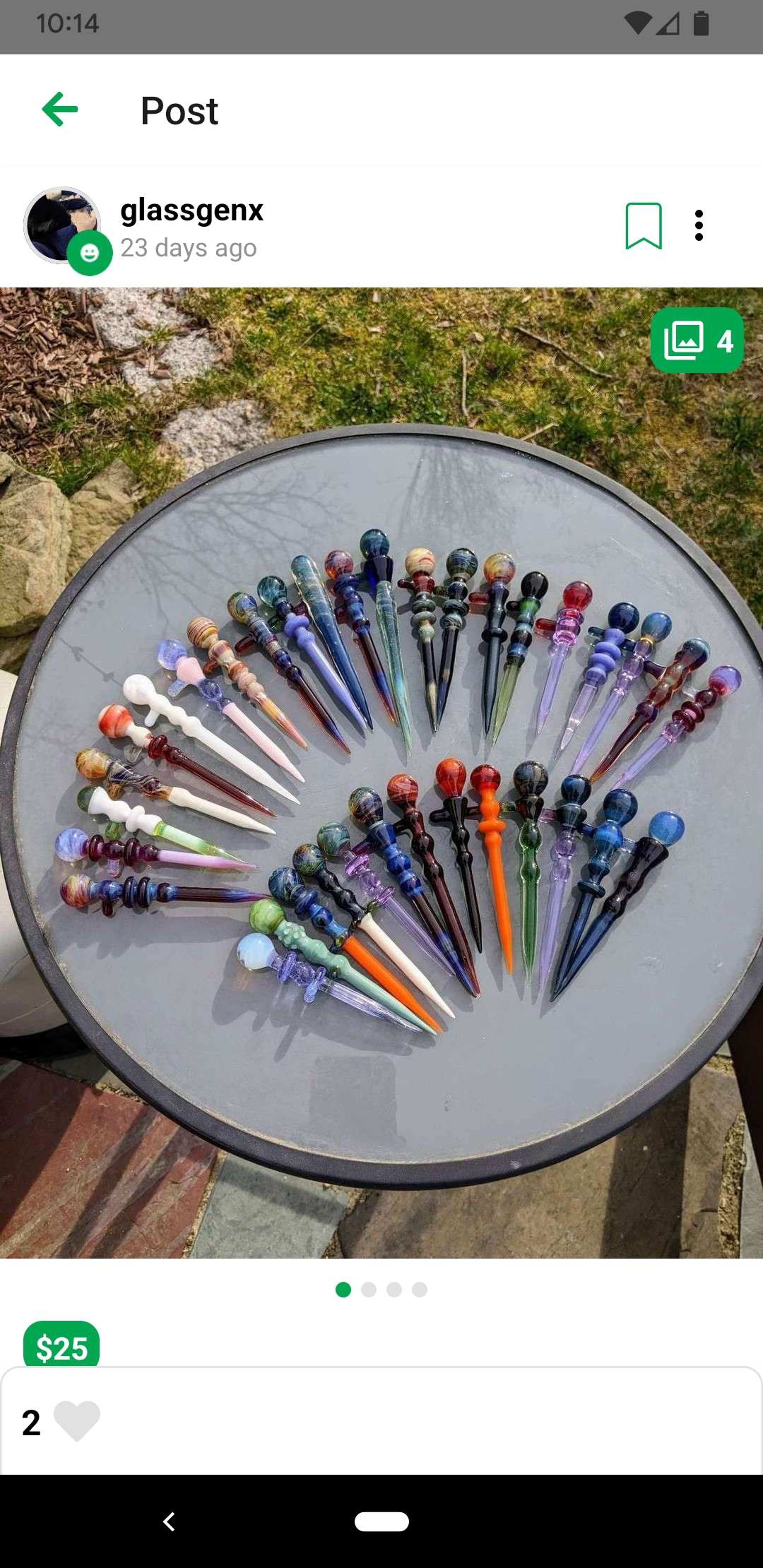 Price Drop!!! 3 For $75 Hand Blown Glass Poker/Tool image 0