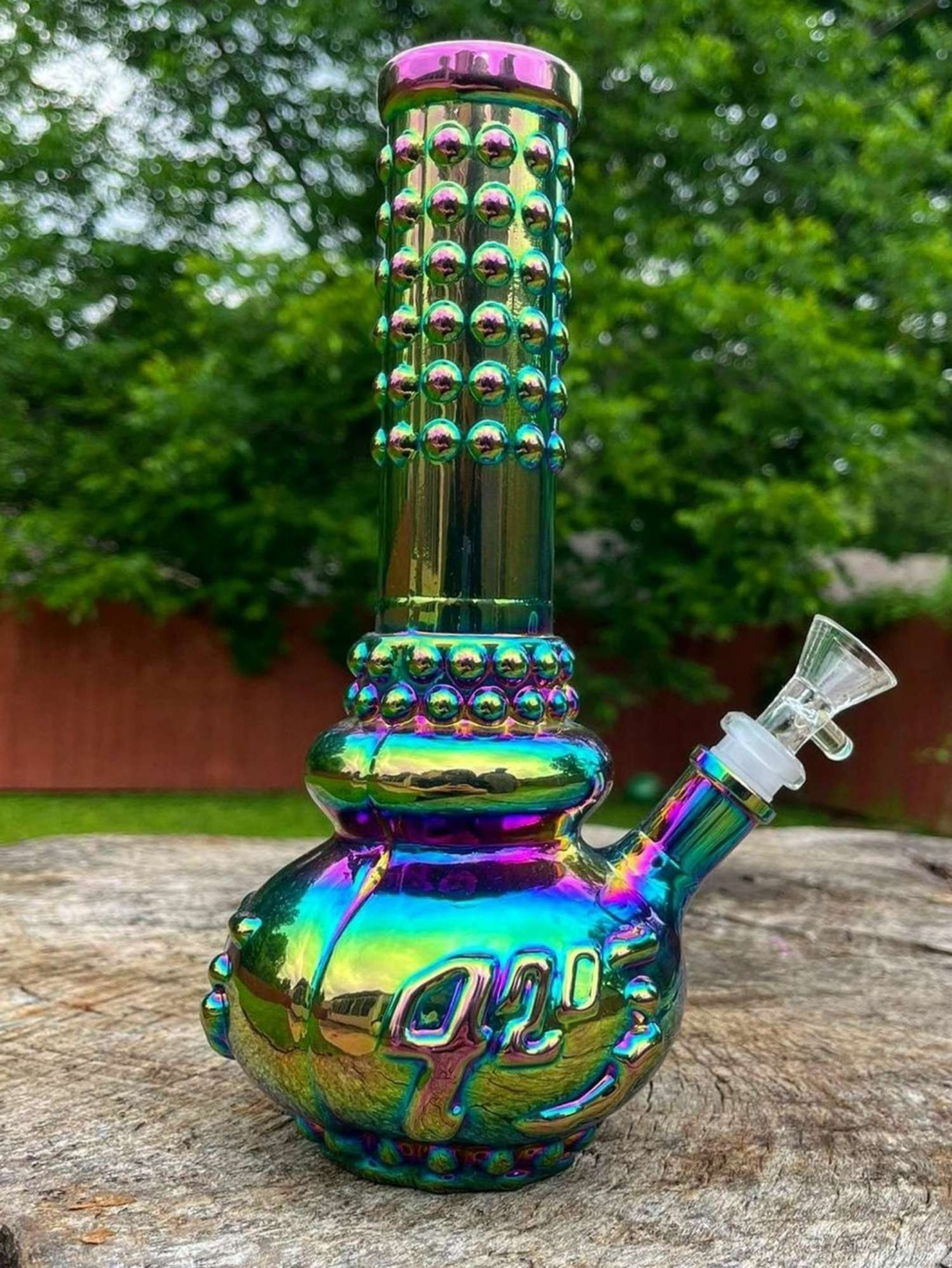 10" 420 Metallic Glass Bong Rig image 0
