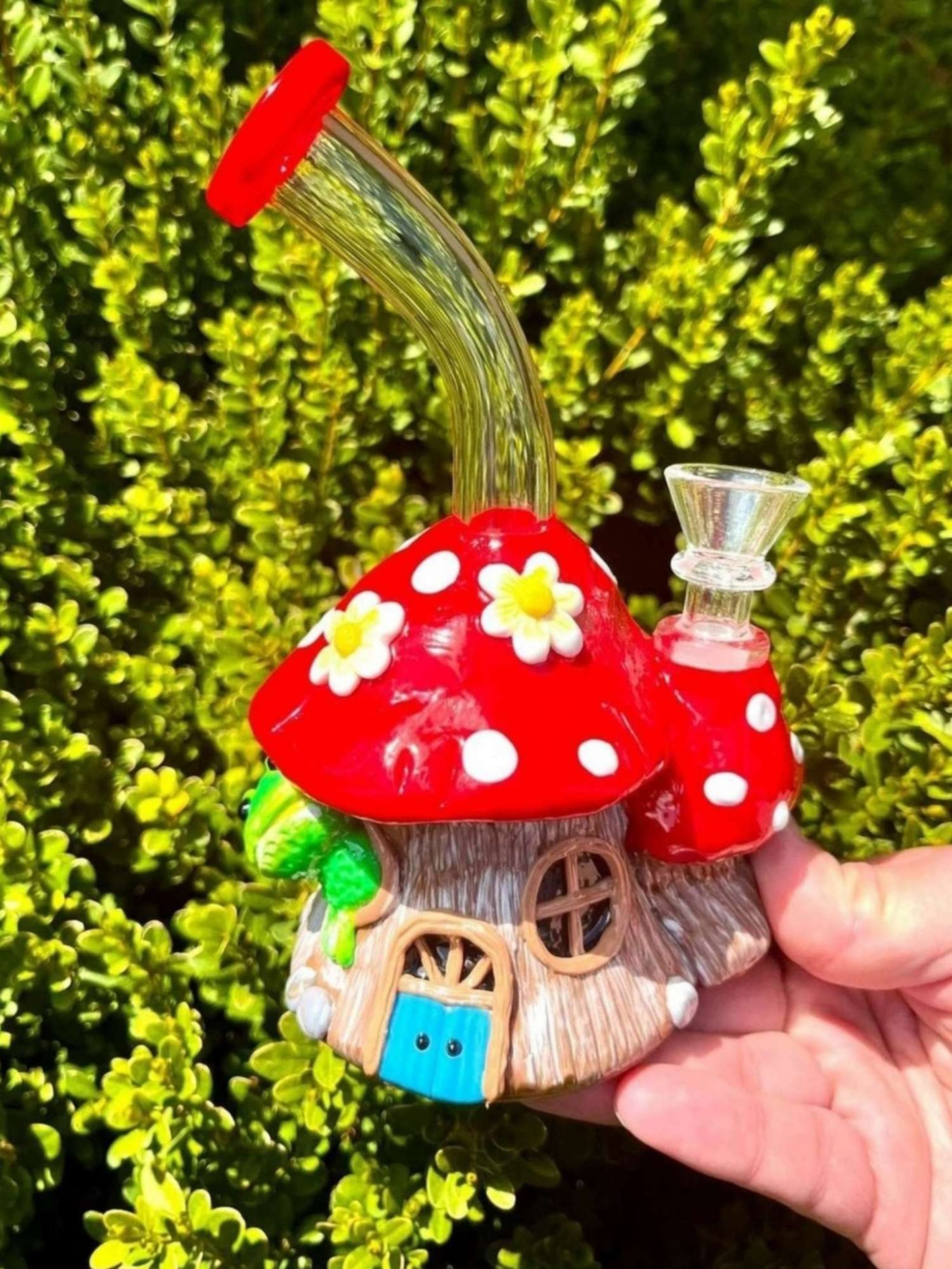 Mushroom Treehouse Glass Ceramic Bong Rig image 0