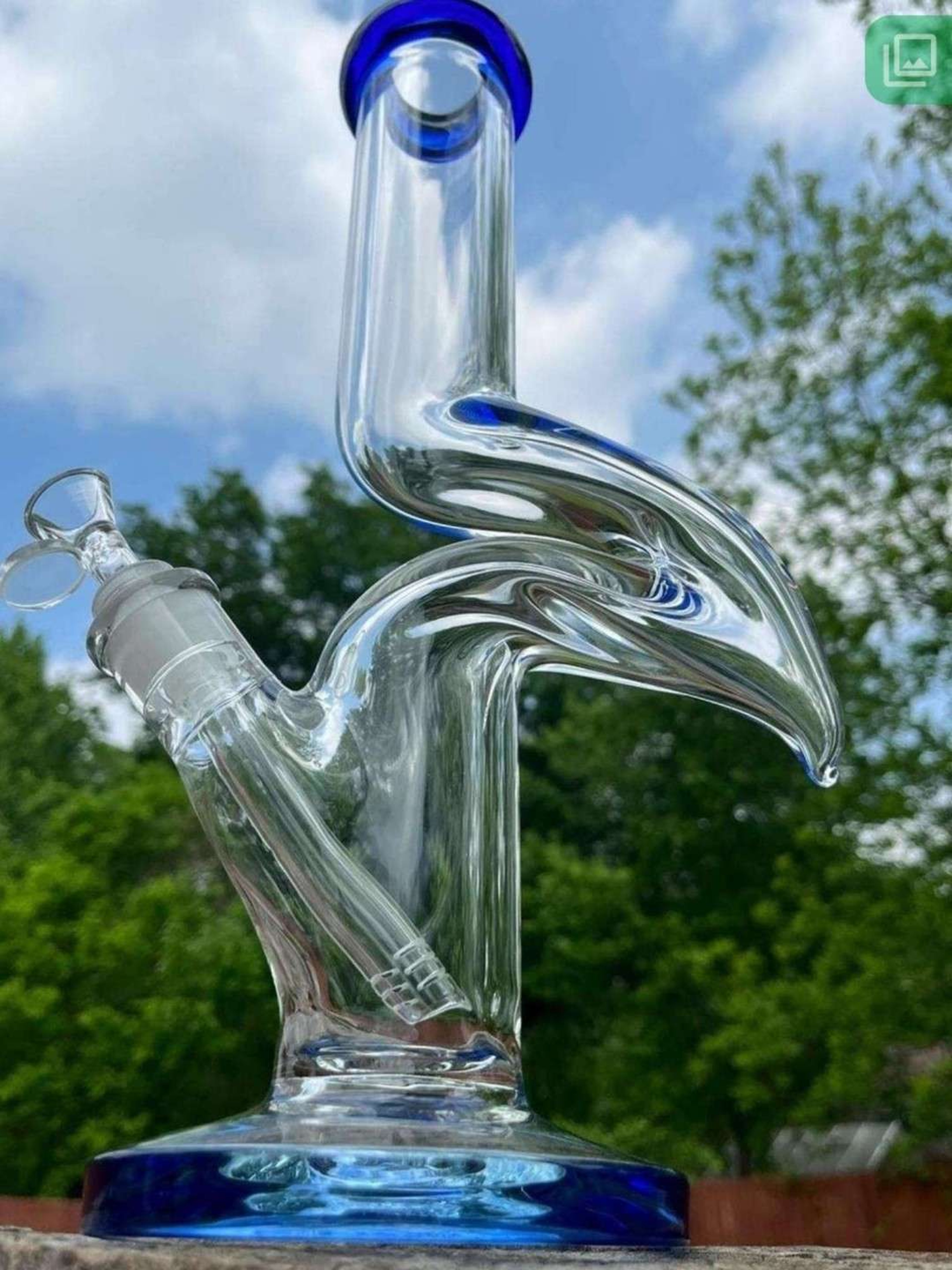 14" Heavy Thick Glass Zong Bong Rig image 0