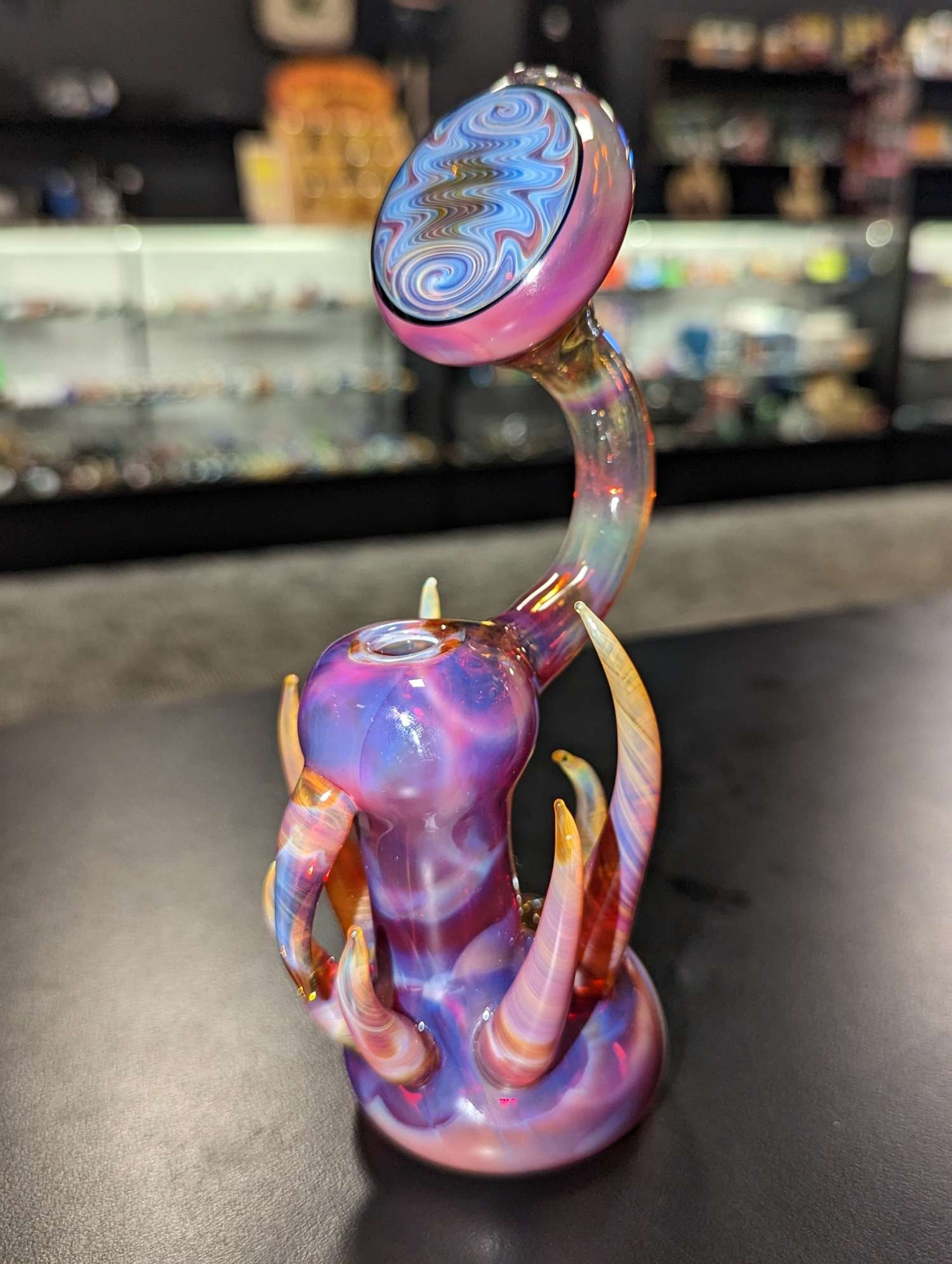 Preview pic of Slynxx Glass Fumed Satin Horn Bubbler 10mm