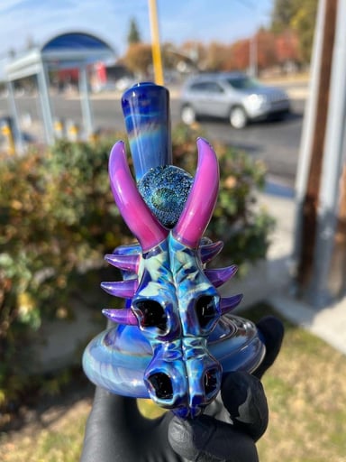 Preview pic of Hic Dogg Slain Dragon Vessel Amber Purple Over Galaxy Black