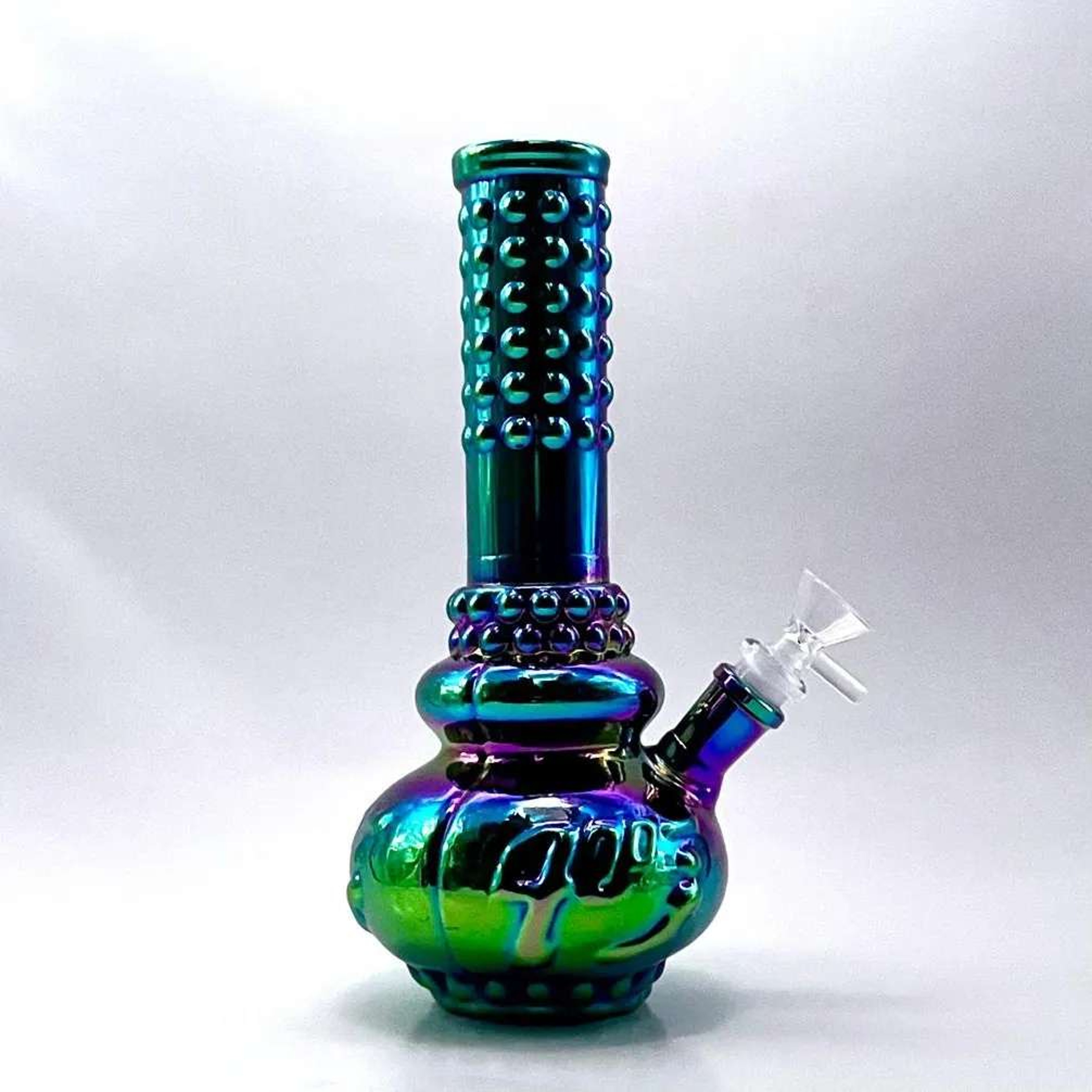 9" 420 Metallic Glass Recycler Bong Rig  image 0