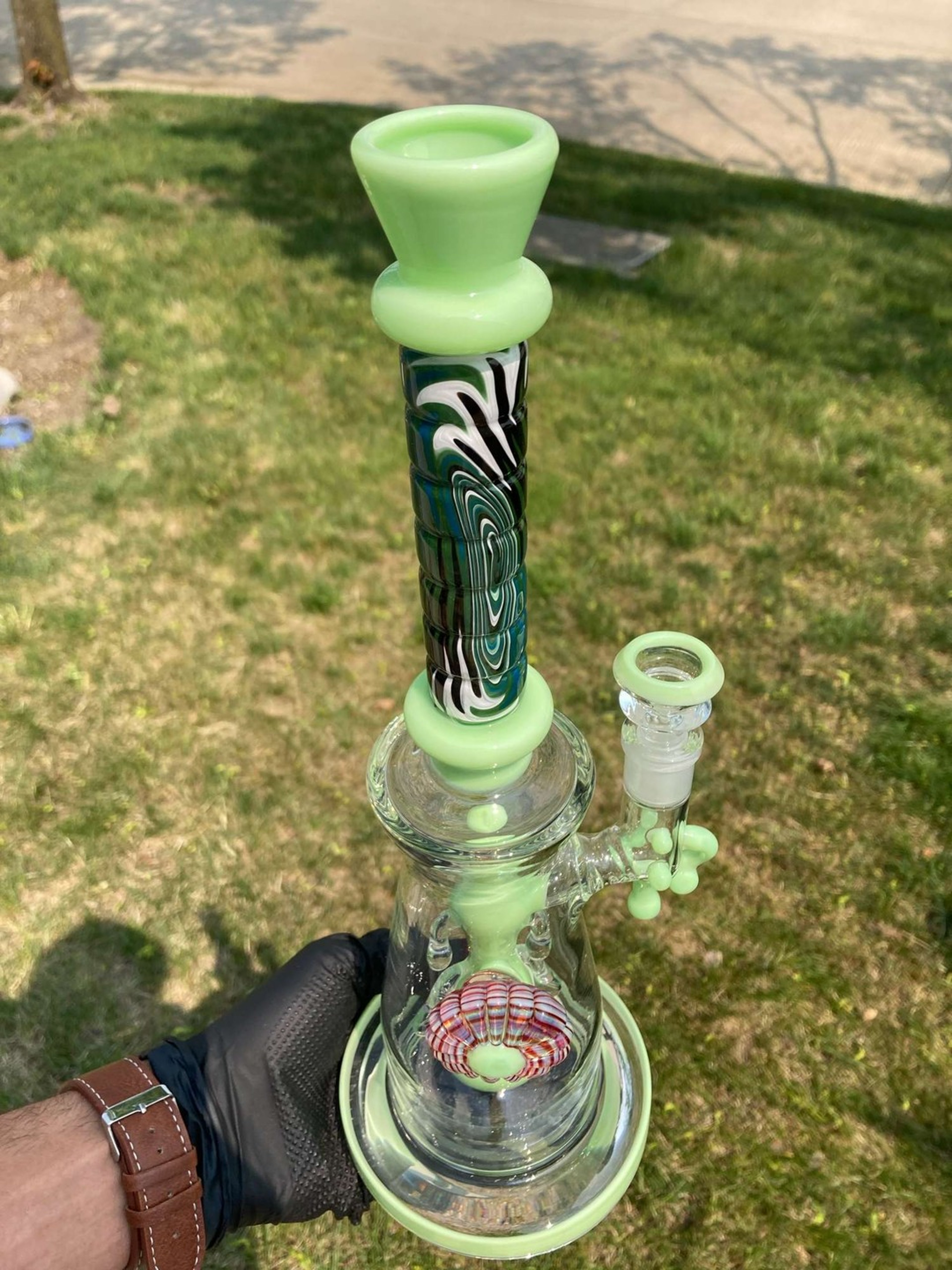 Preview pic of [ EG GLASS ] Wig-Wag Straight Tube w/ Worked Perc