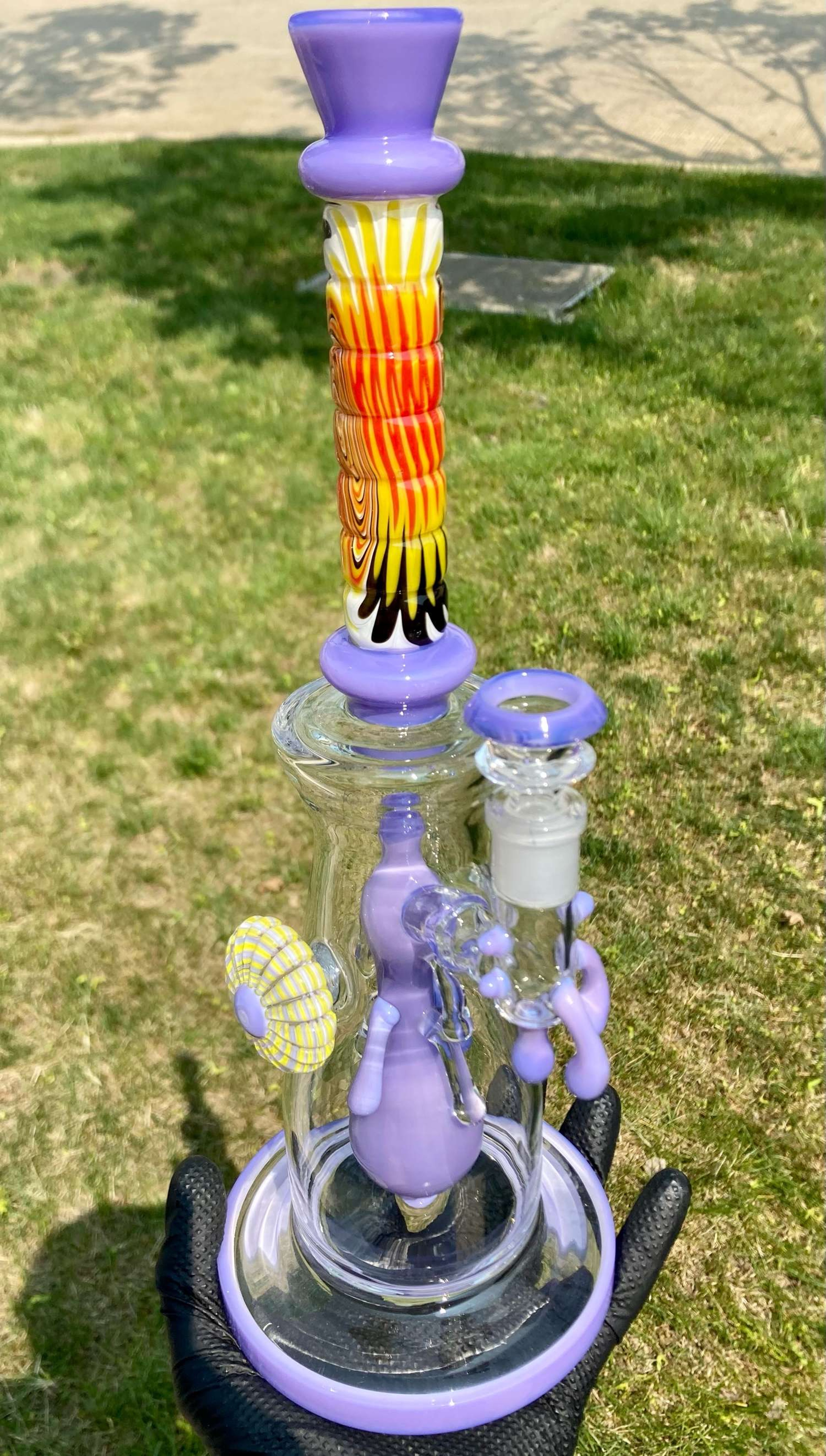 Preview pic of EG GLASS Wig-Wag Straight Tube Perc&Slide