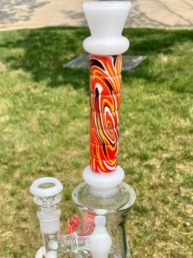 Preview pic of EG GLASS WIG-WAG Straight Tube Perc&Slide