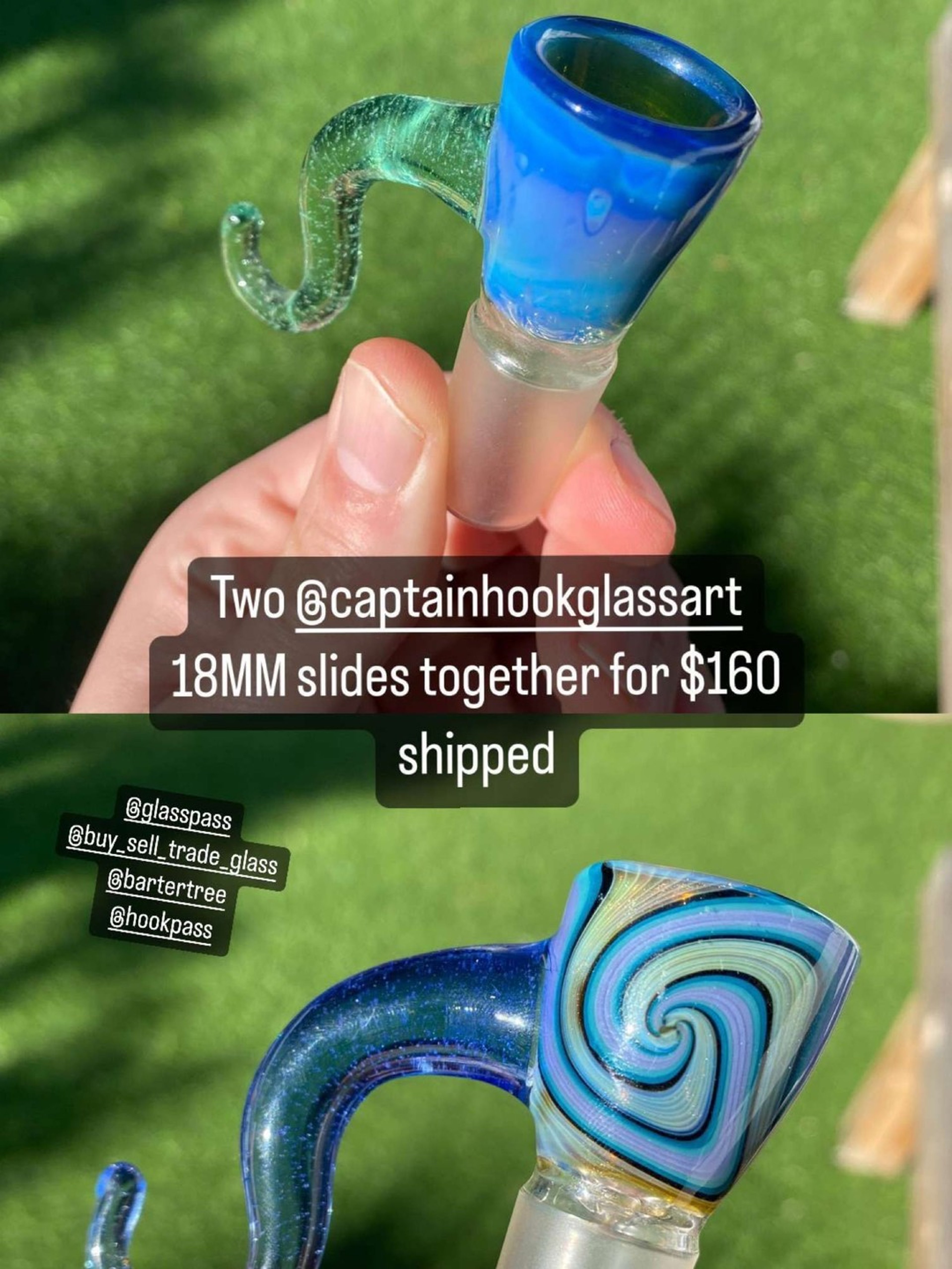 Captain Hook glass art slides image 0