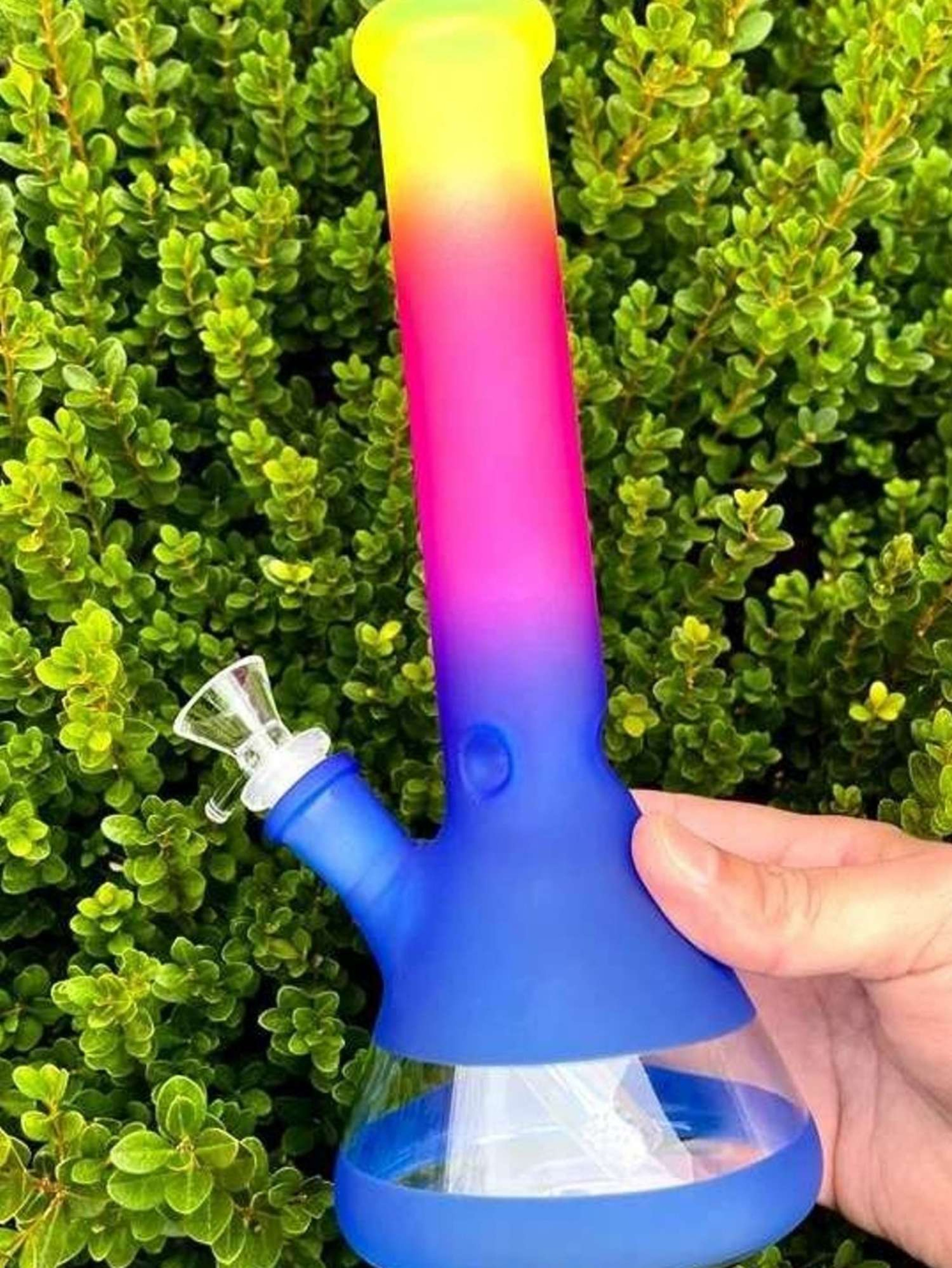 10" Thick Rainbow Glass Bong Rig image 0