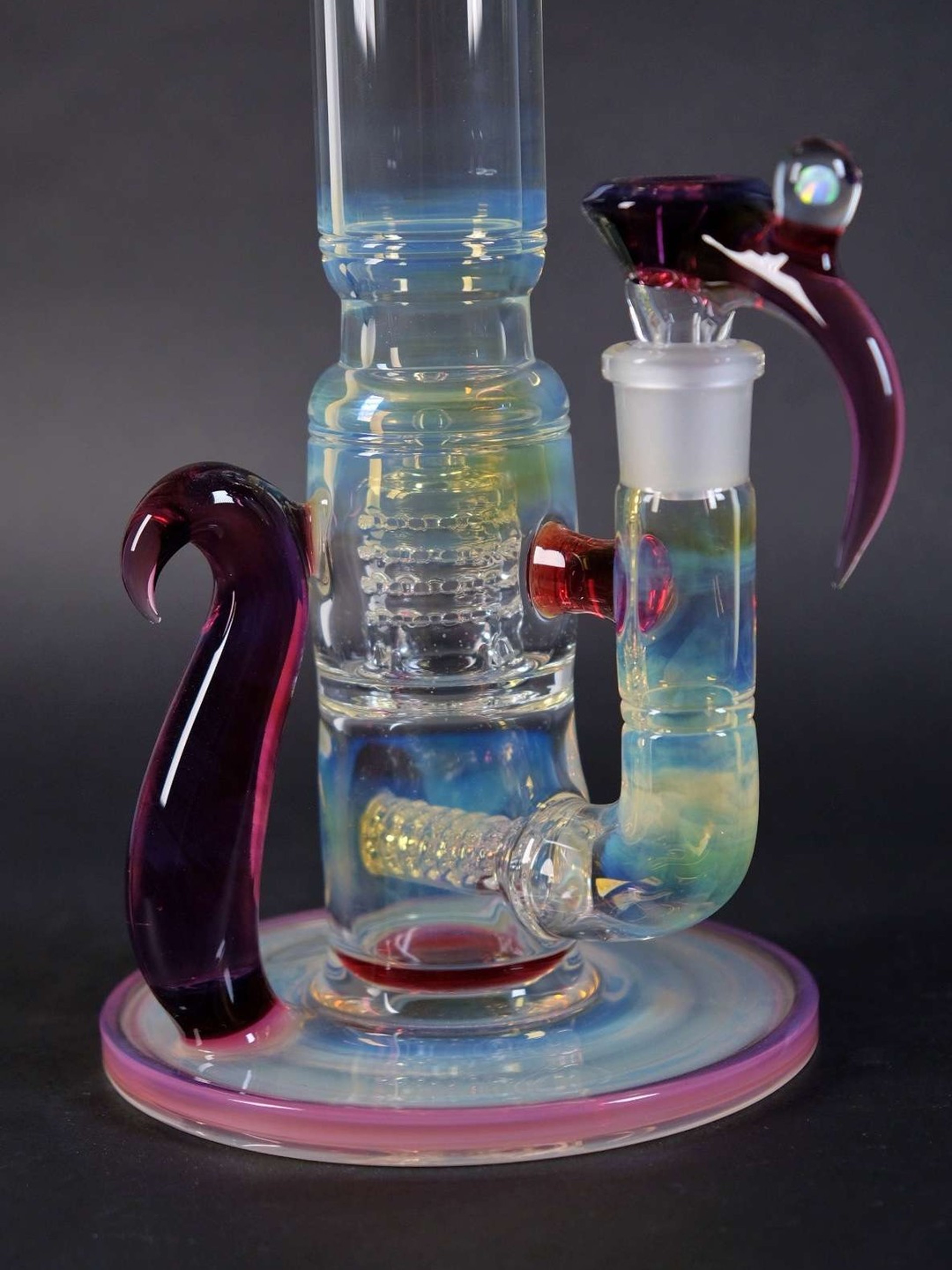 ApixDesign Gold Amethyst Stemline To Gridcap With Worked Slide image 0