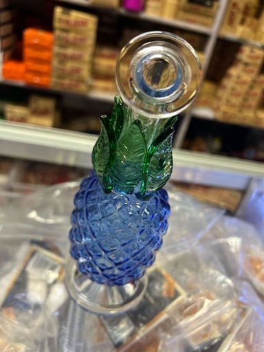 Preview pic of Blue Pineapple Glass Pipe