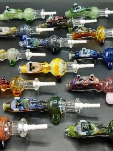 Preview pic of LIMITED EDITION GLASS SKATEBOARD NECTOR COLLECTOR W/ REMOVABLE CERAMIC TIP US MADE