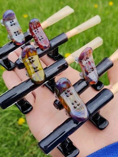 Preview pic of Glass Skateboard Joint/Blunt Holder Several Available! US MADE
