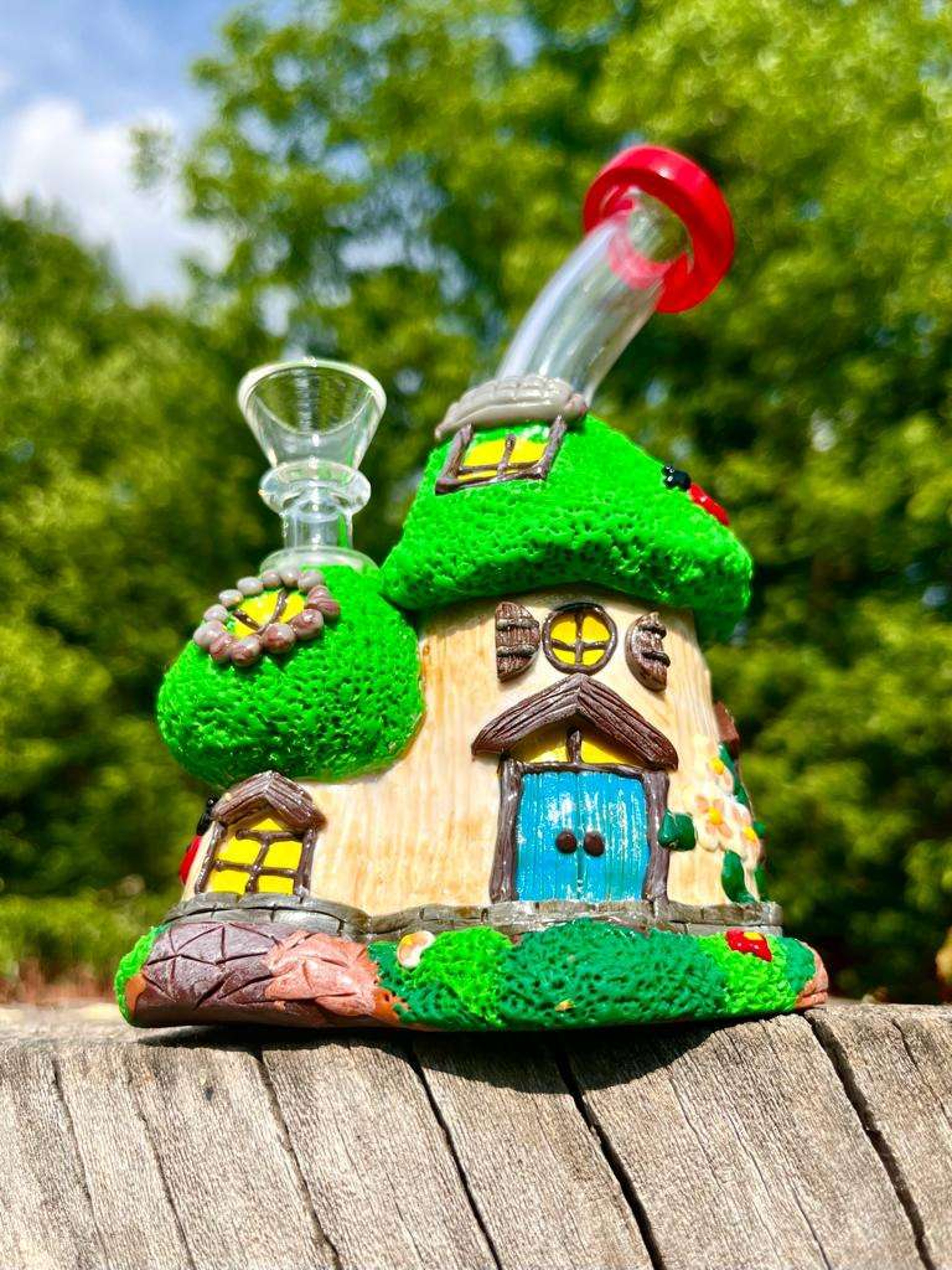 7" Mario House Glass Ceramic Bong Rig image 0
