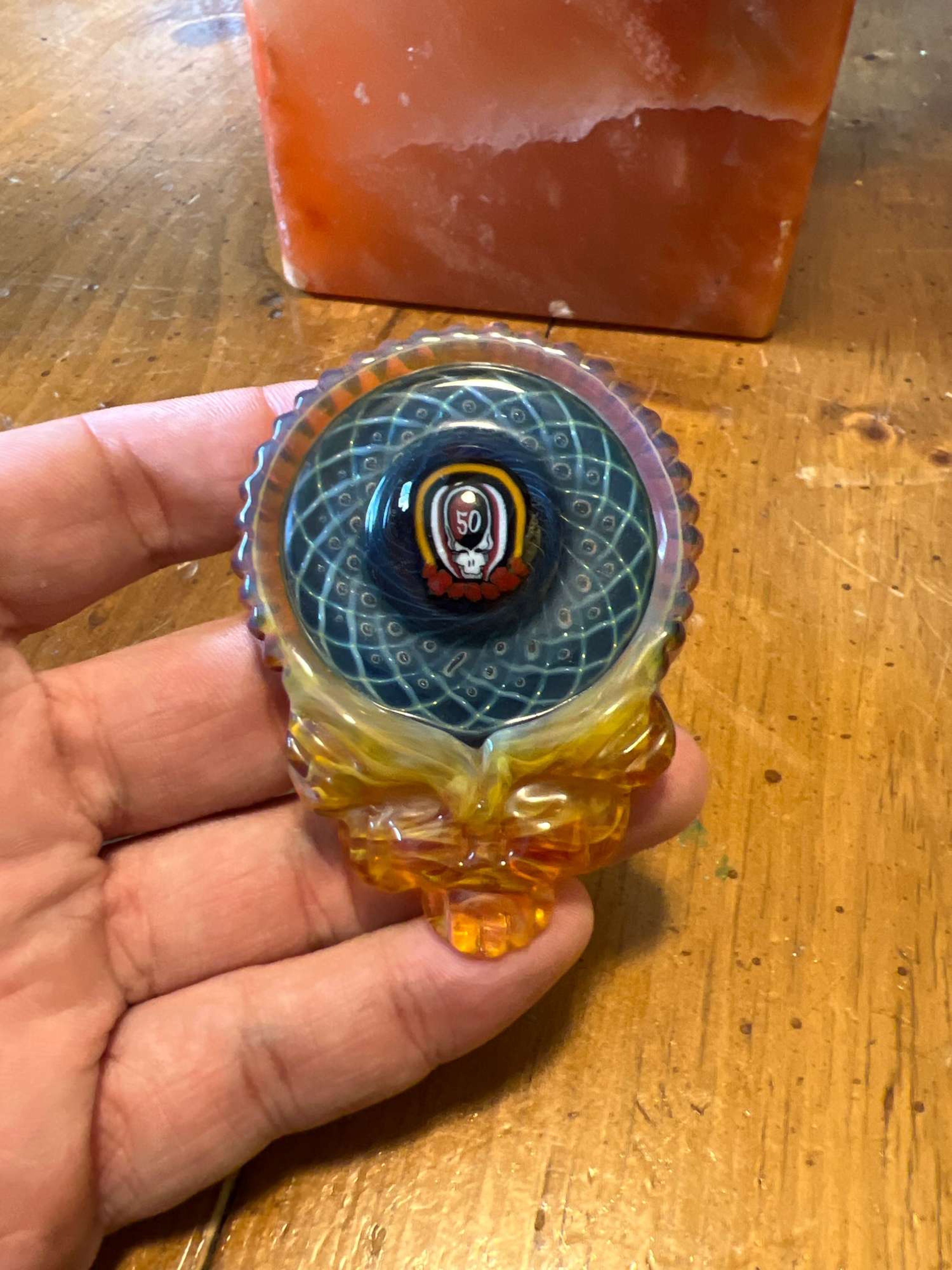 Paulie Two Fingers Grateful Dead Stealie Pendant image 0
