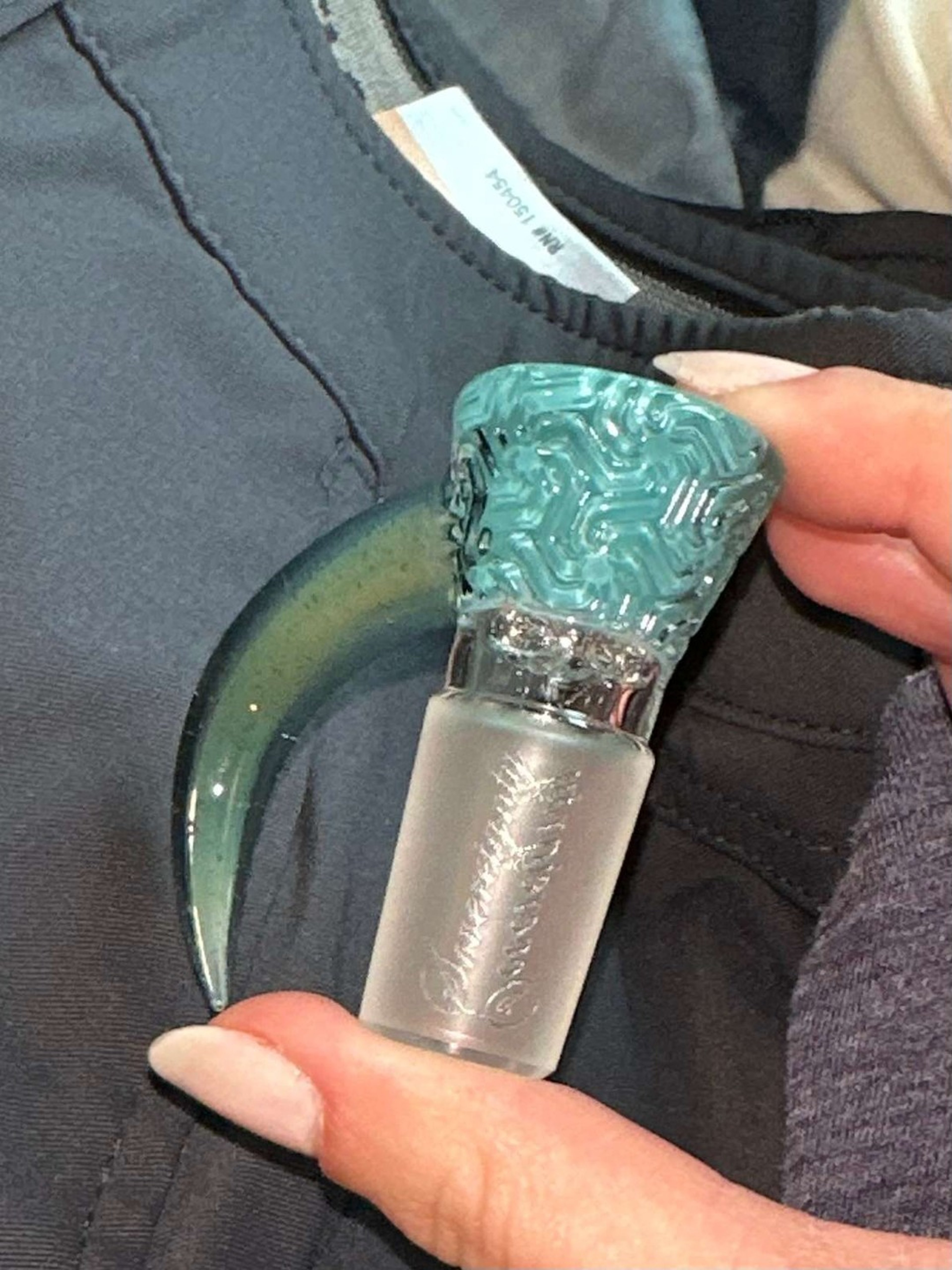 Full Accent Ghost Aqua Azul Coldworked slide w/ paralax x neo opal encased horn image 0