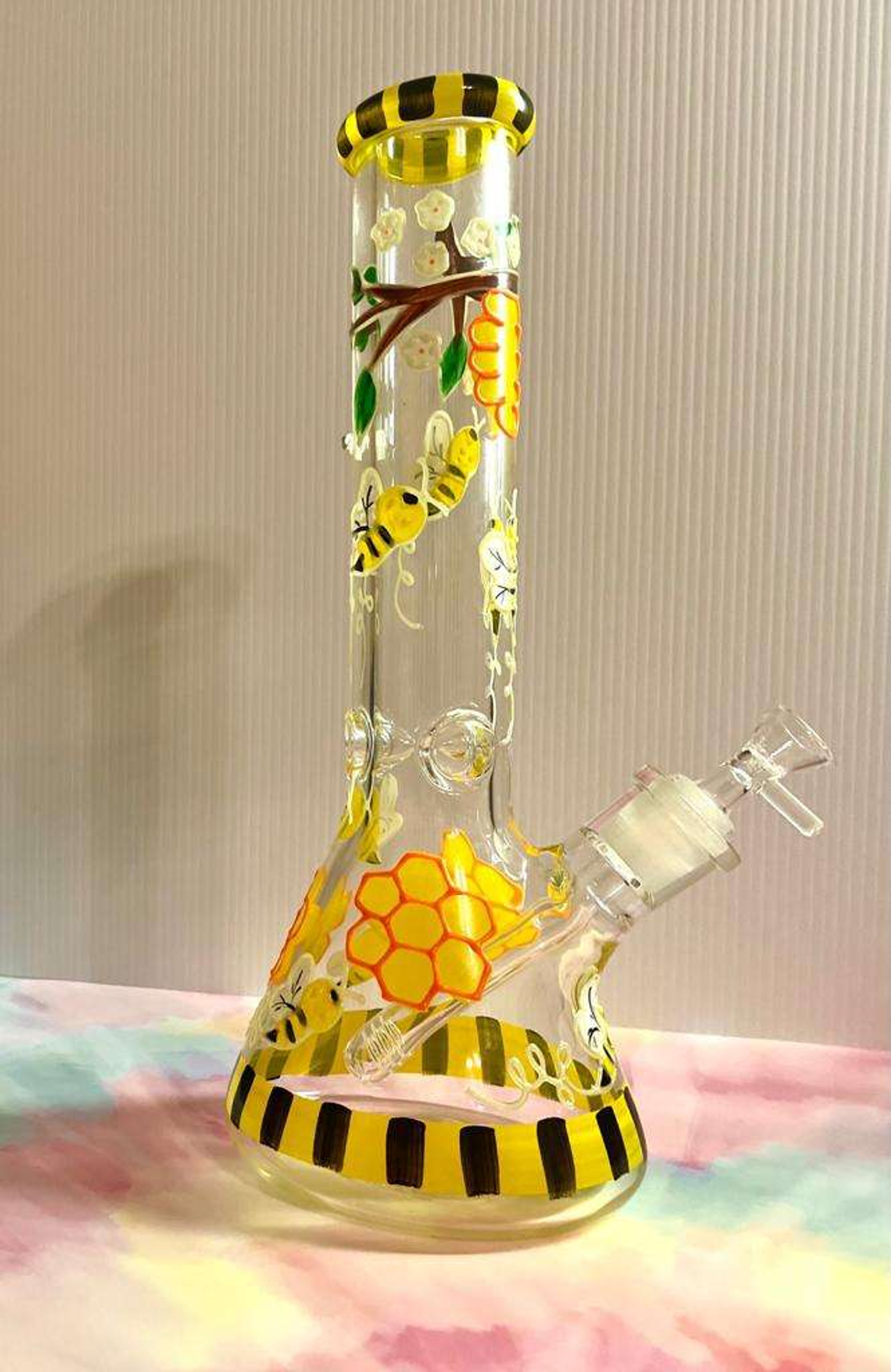 17" Glow in the dark Honeybee Bong image 0
